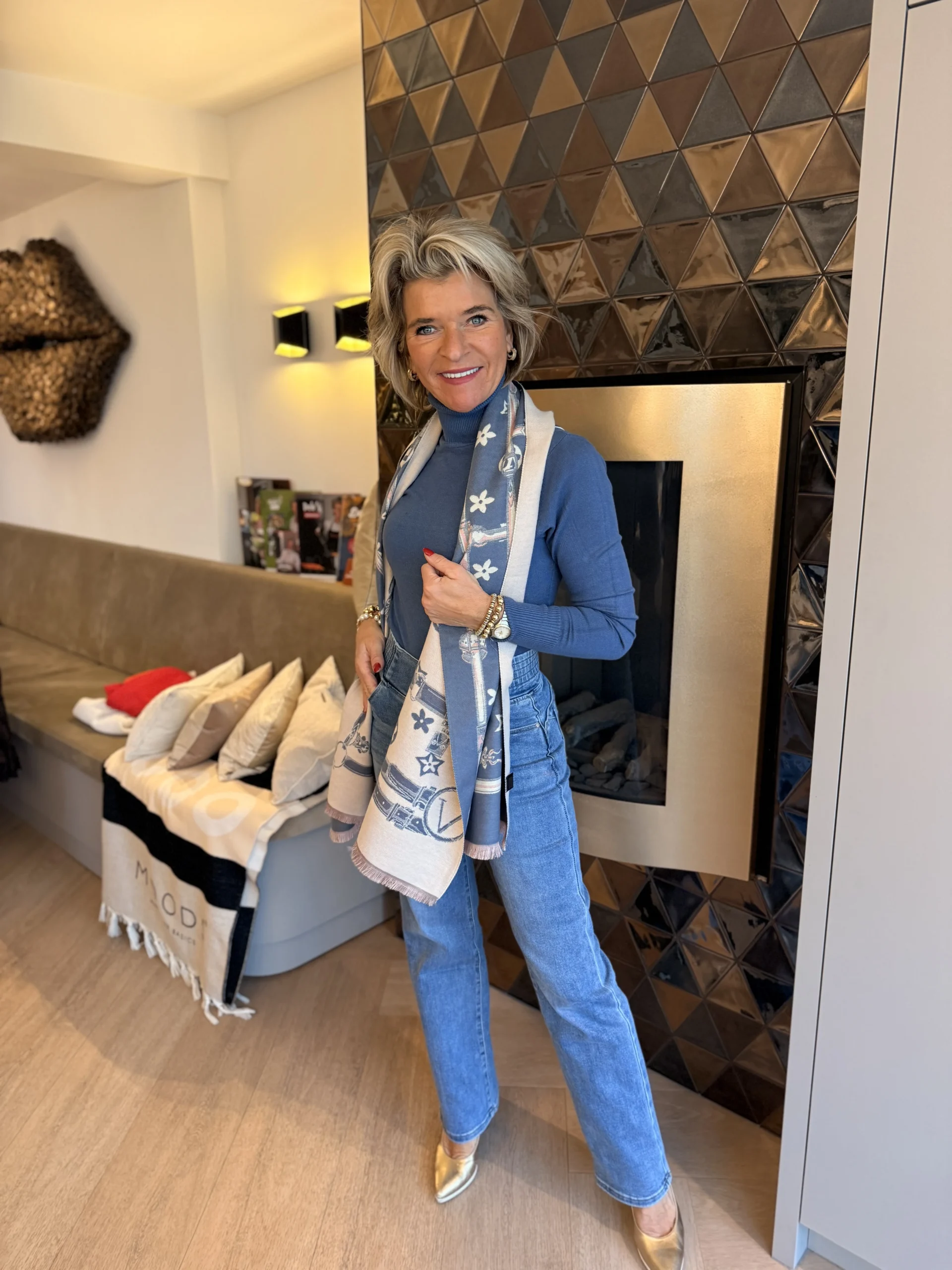 Sjaal Lucy | Spijkerblauw