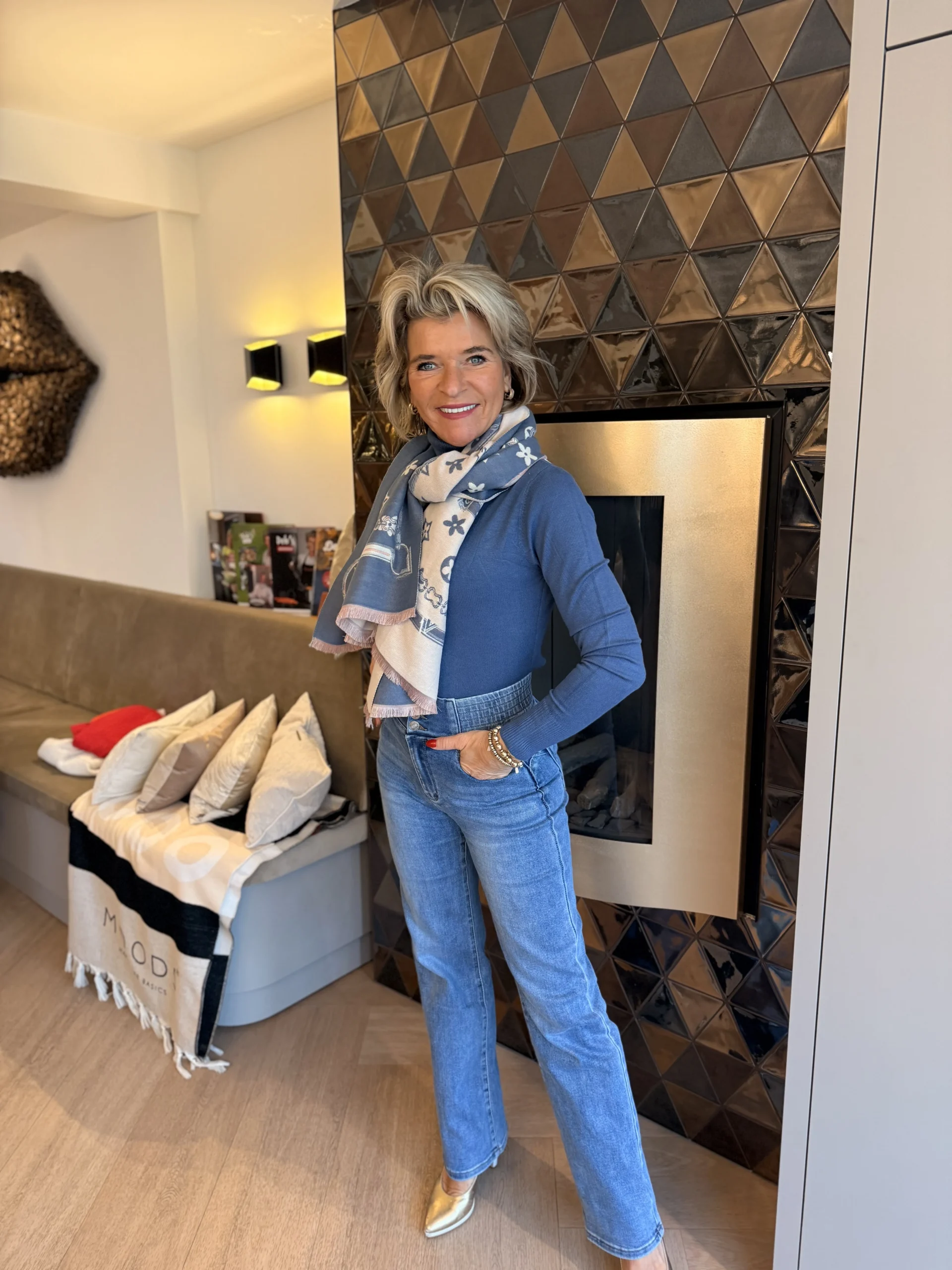 Sjaal Lucy | Spijkerblauw - Afbeelding 3