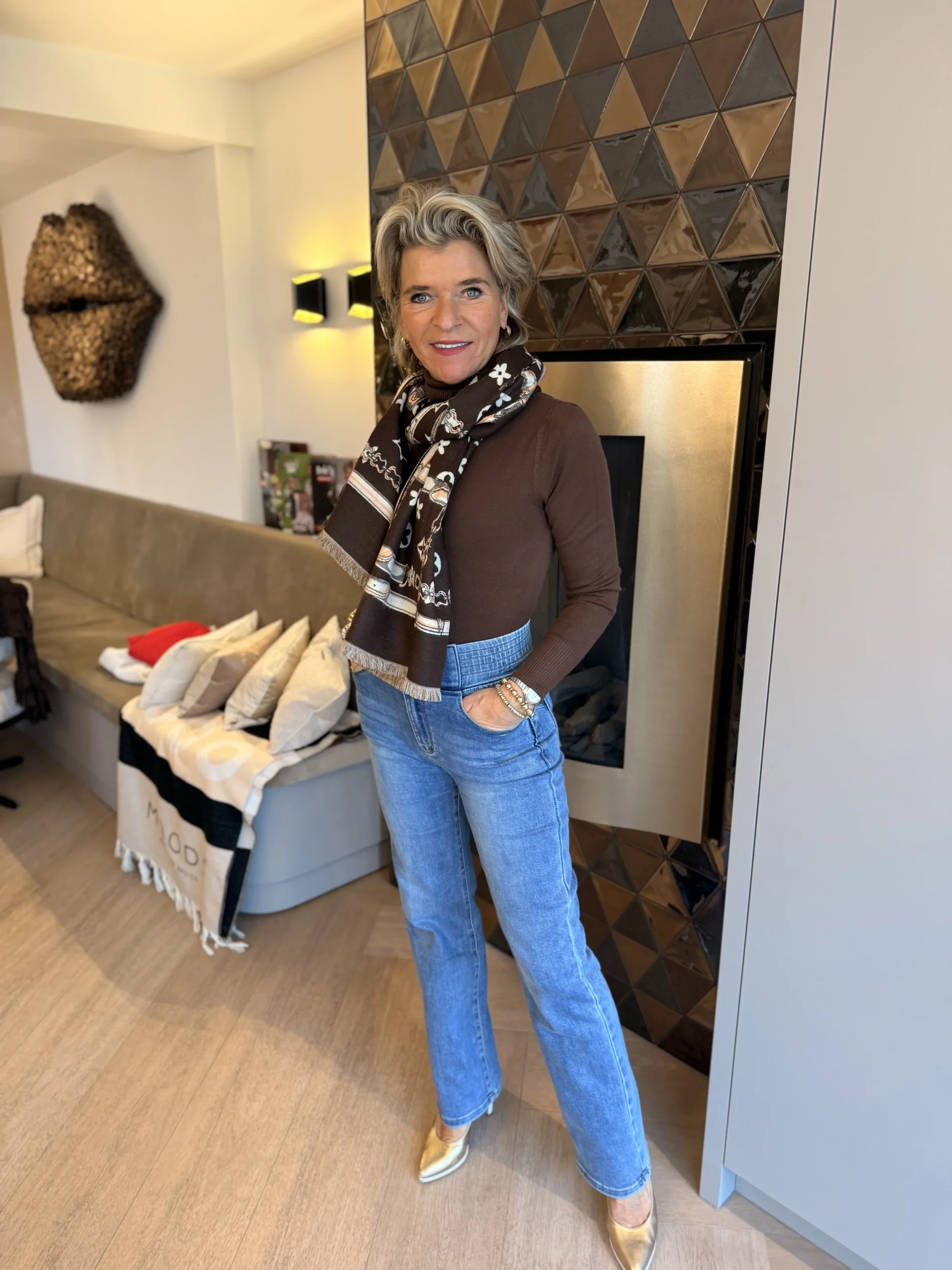 Sjaal Lucy | Bruin - Afbeelding 3