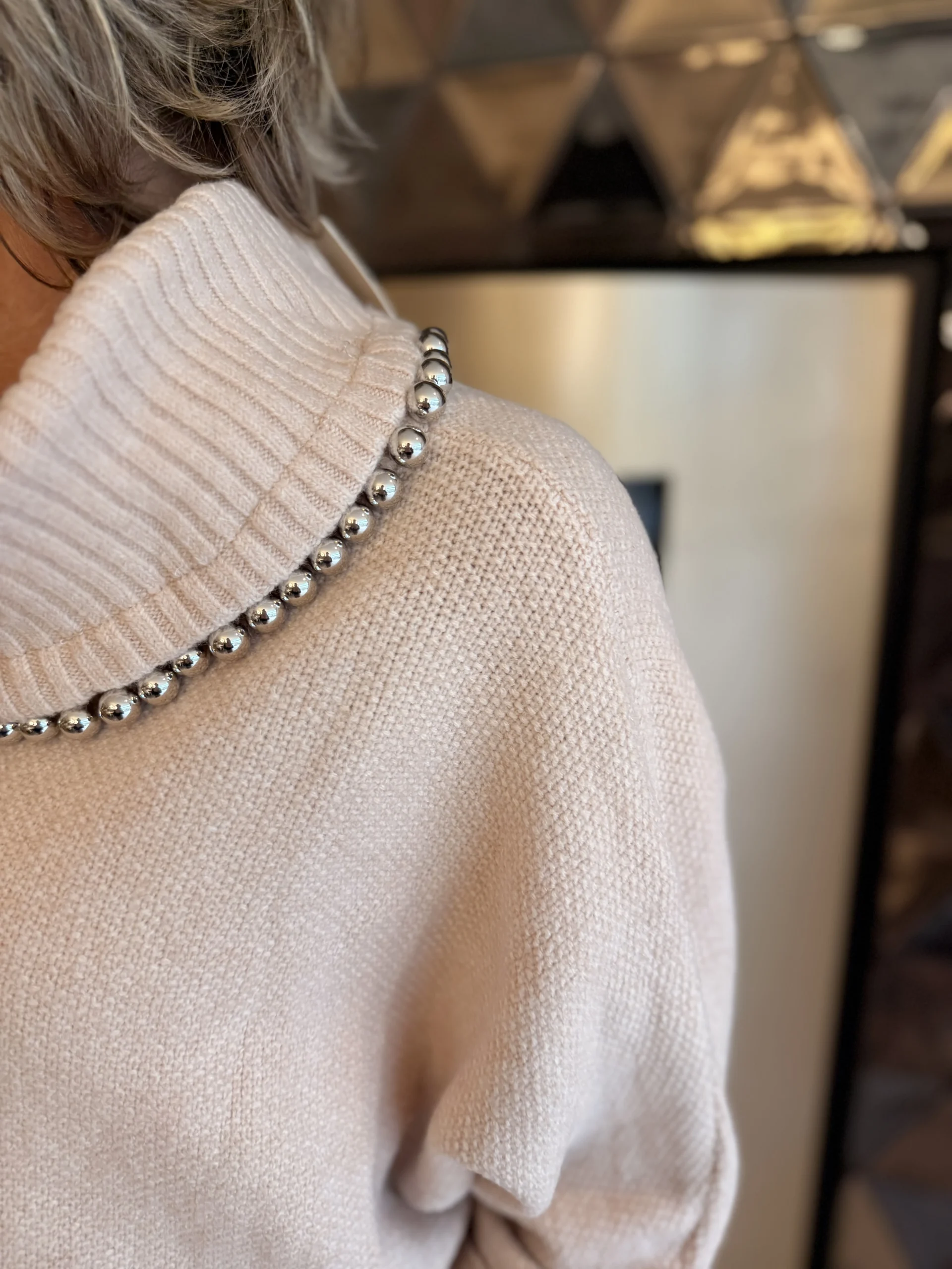 Trui Zilver Parel | Beige - Afbeelding 2