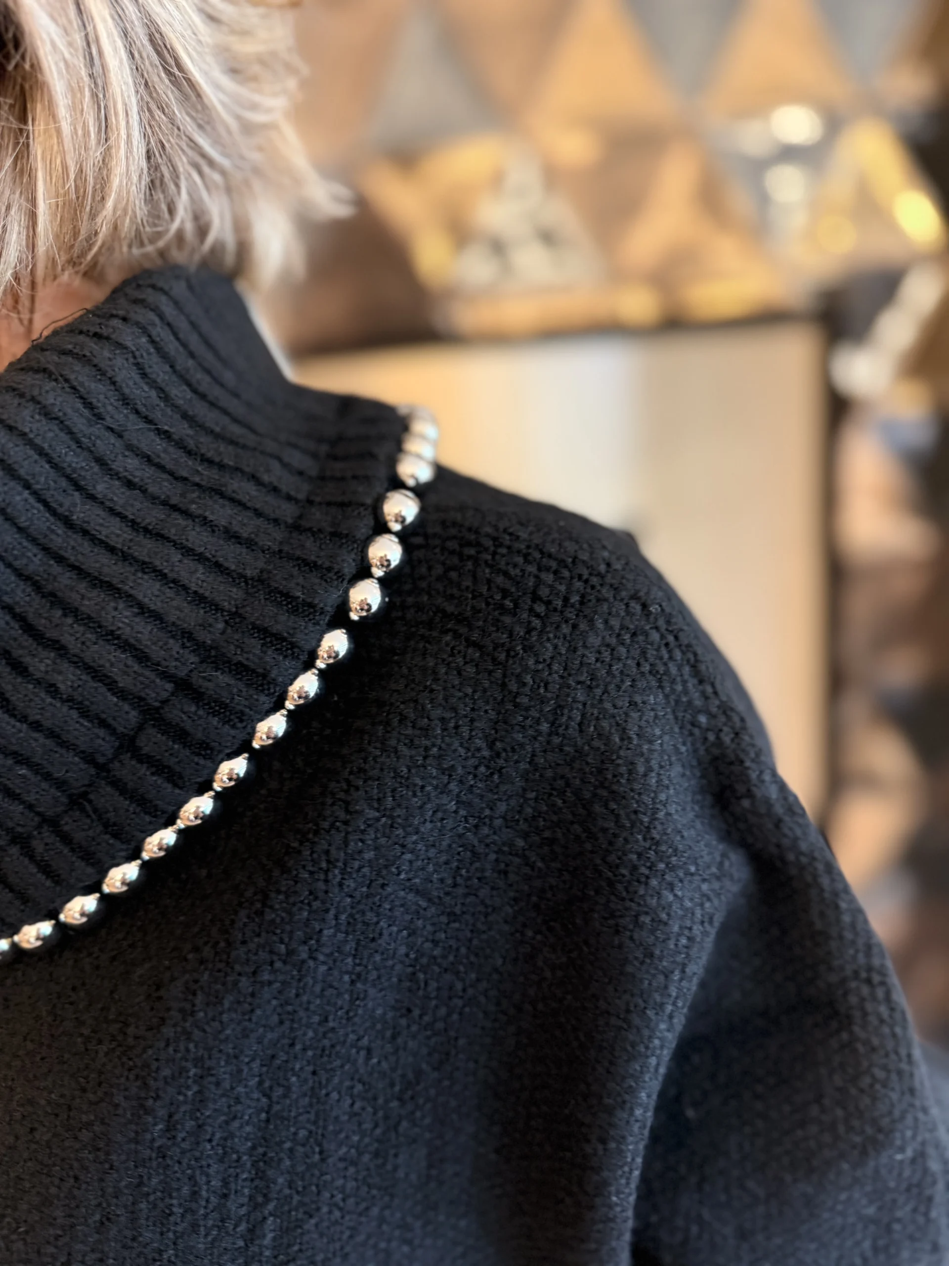 Trui Zilver Parel | Zwart - Afbeelding 2