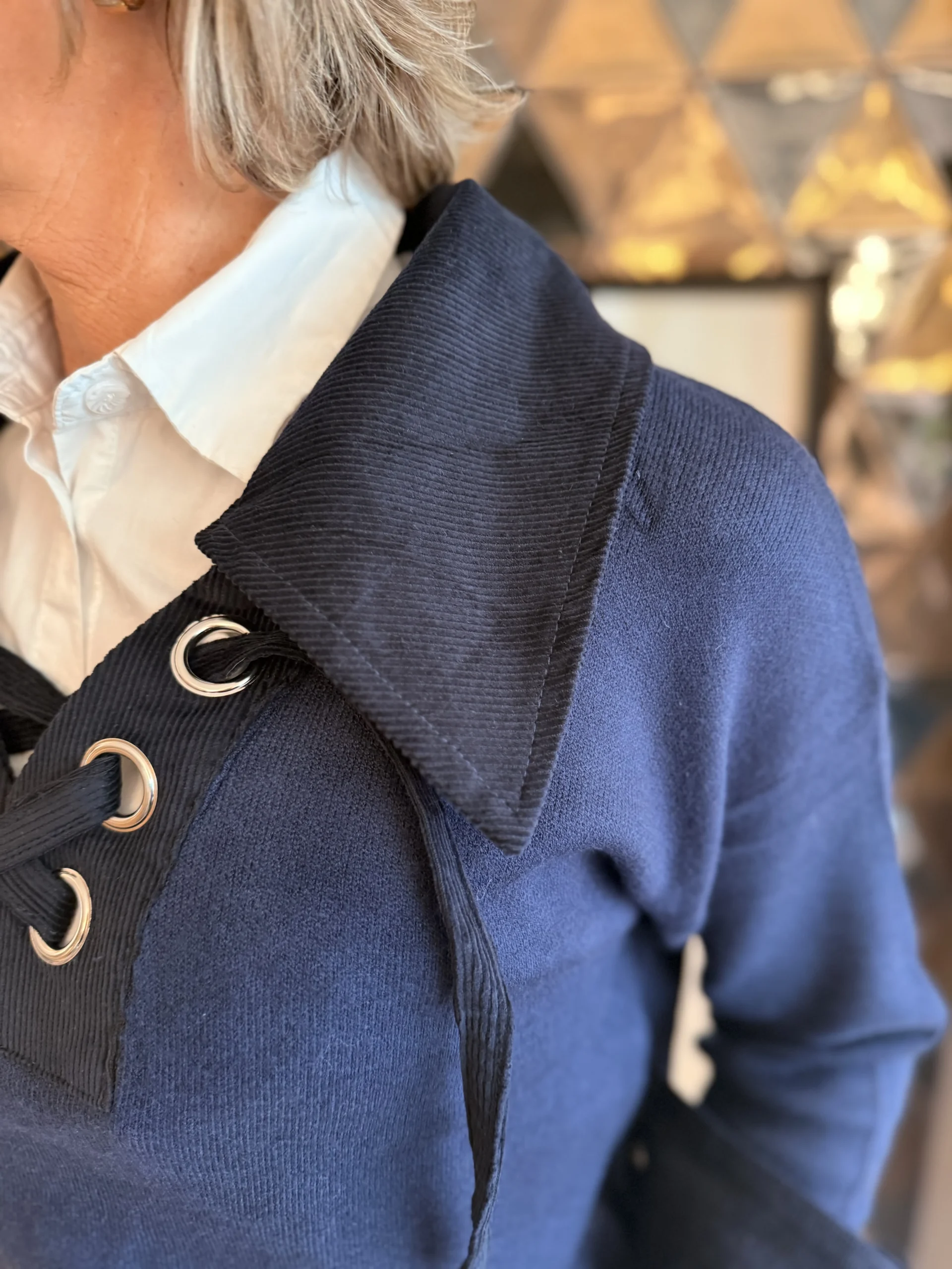 Trui Corduroy | Navy - Afbeelding 2