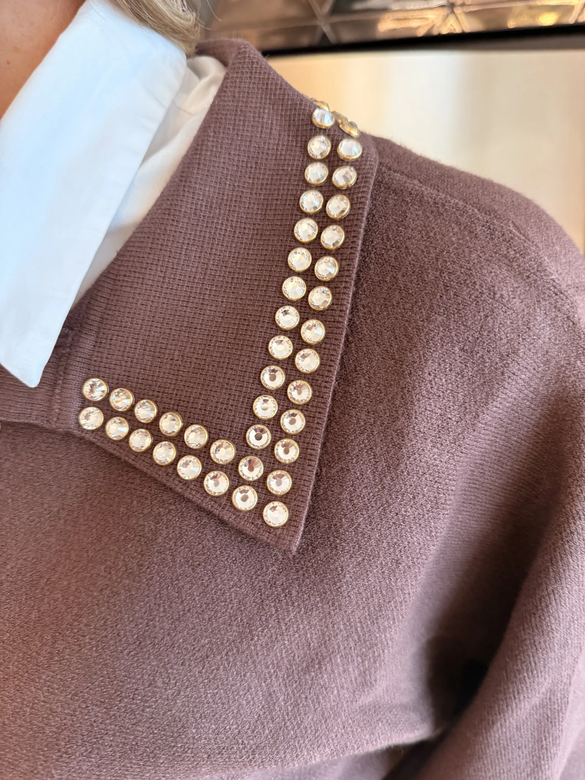 Trui Glitter Studs | Bruin - Afbeelding 2