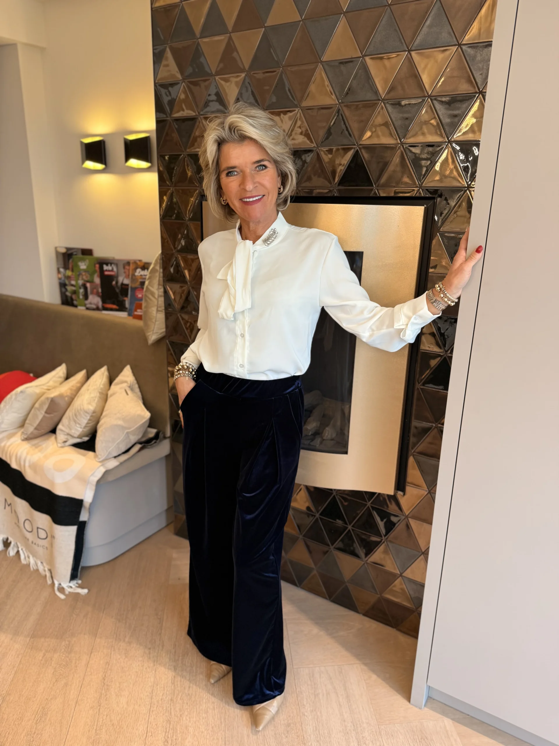 Broek Velours | Navy