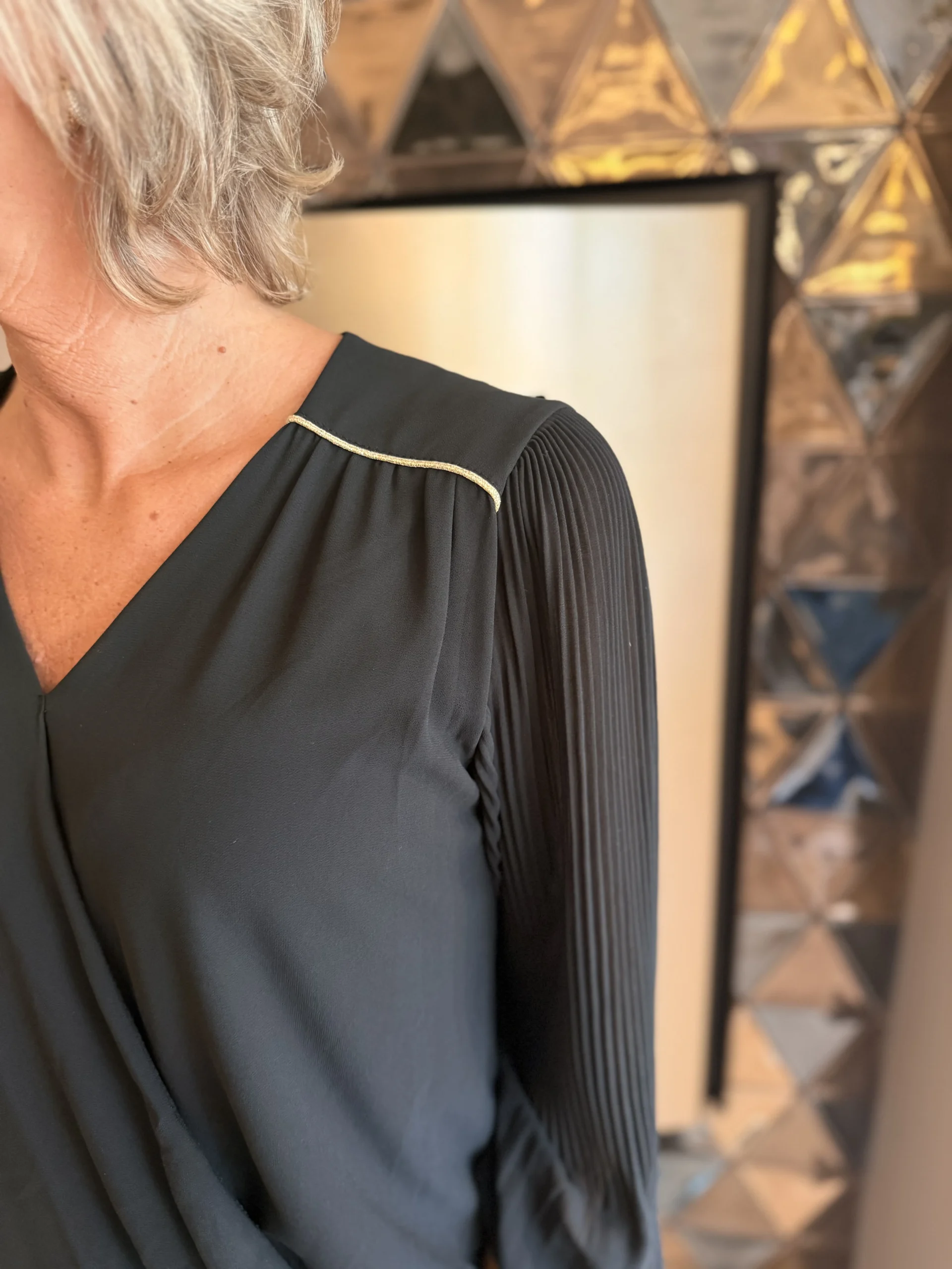 Blouse Voile Camille | Black - Afbeelding 2