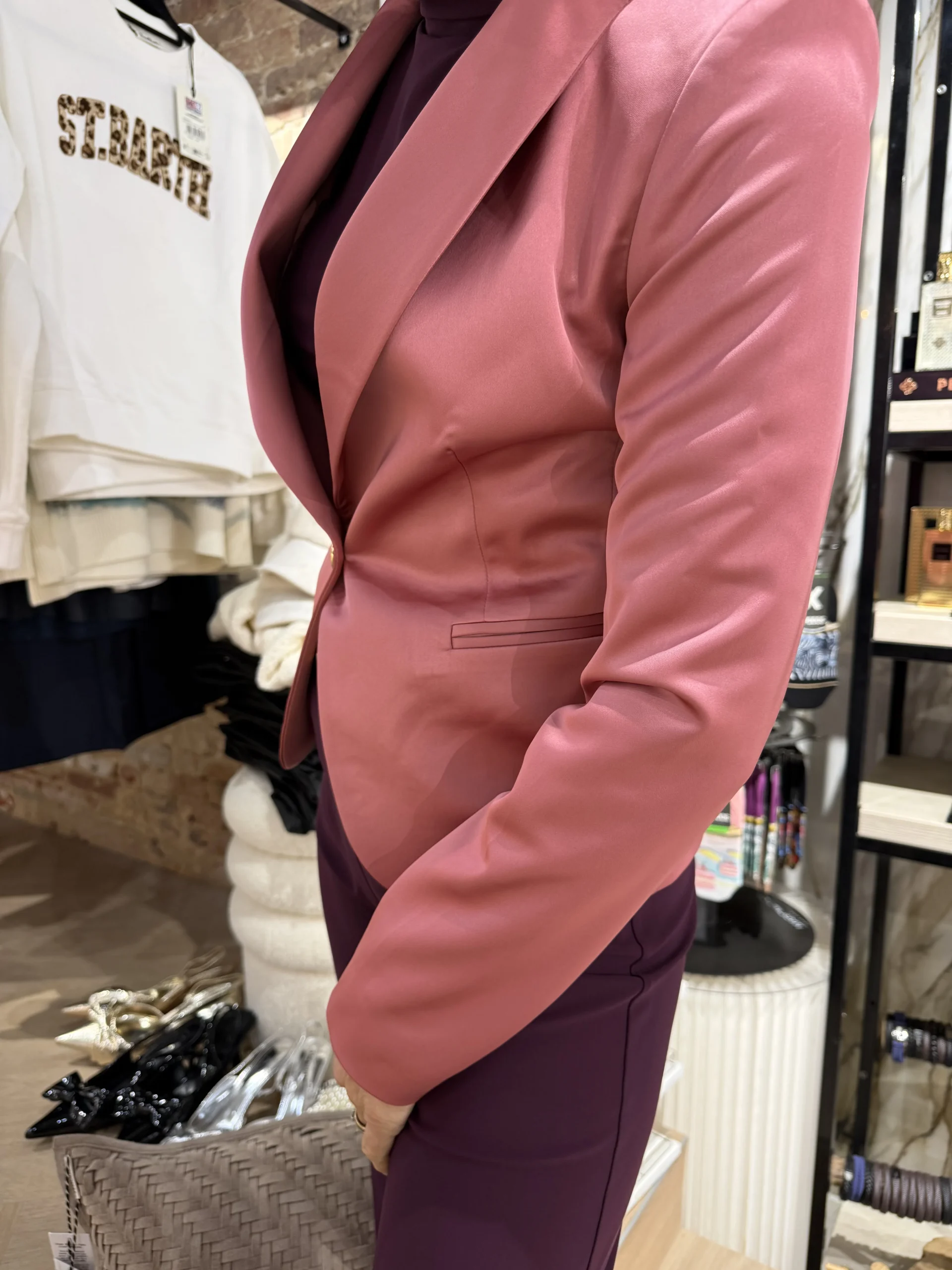 Blazer Kort Juna | Satijn | Roze - Afbeelding 4