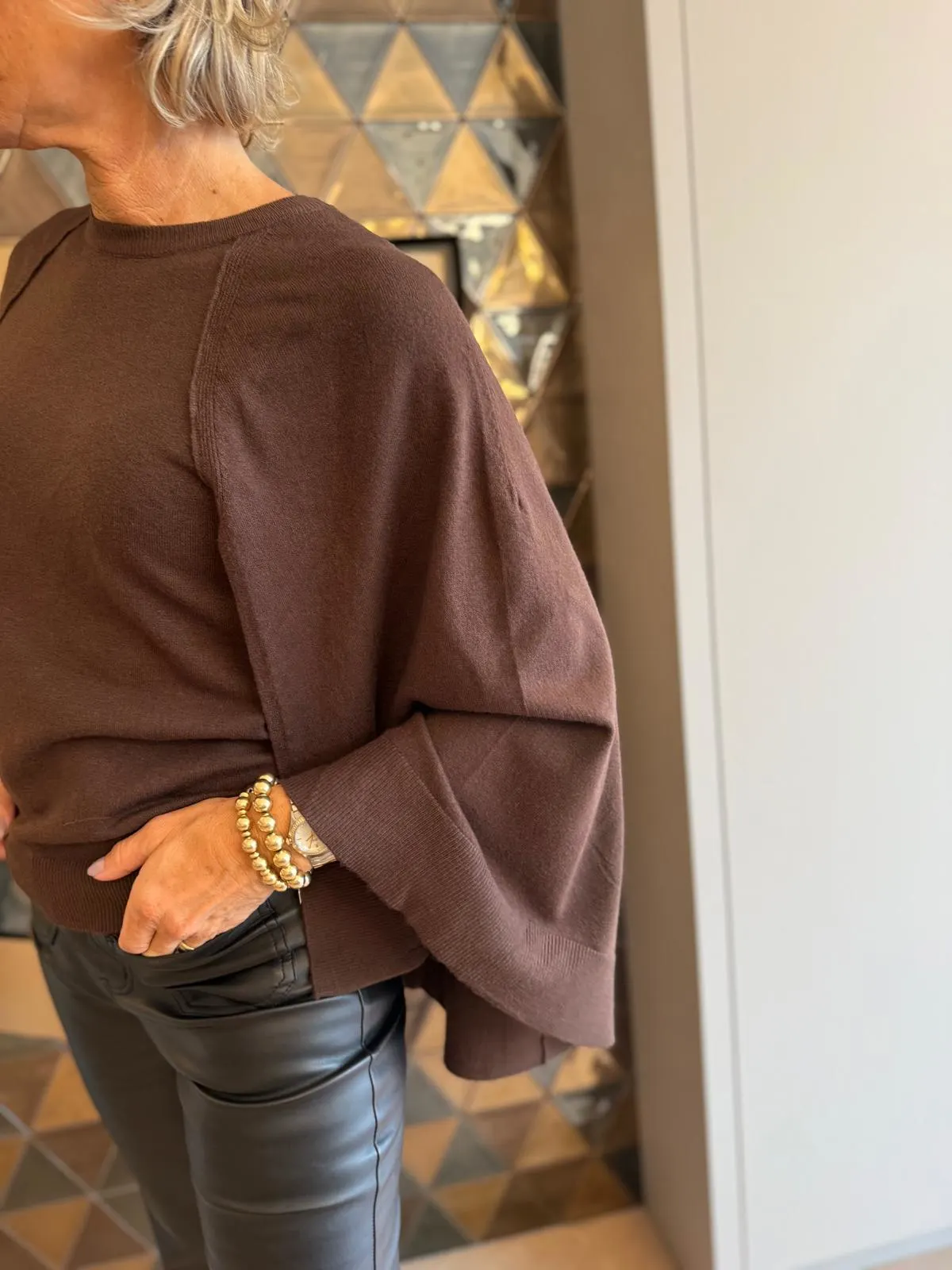 Trui Vleermuis | Coffee - Afbeelding 2