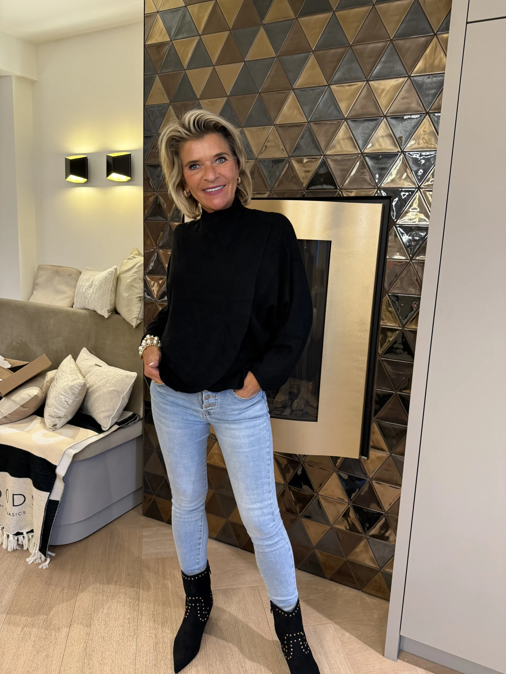 Trui overslag | Zwart