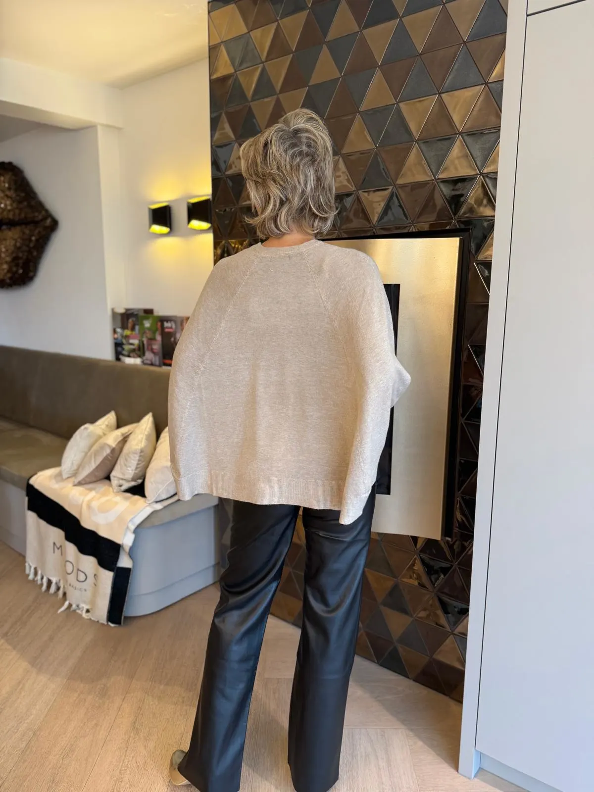 Trui Vleermuis | Taupe - Afbeelding 3