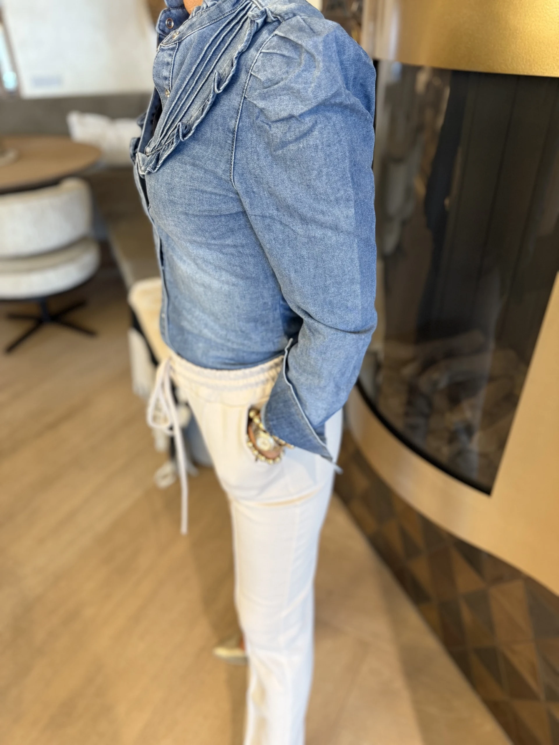 Spijkerblouse | Roessel - Afbeelding 2