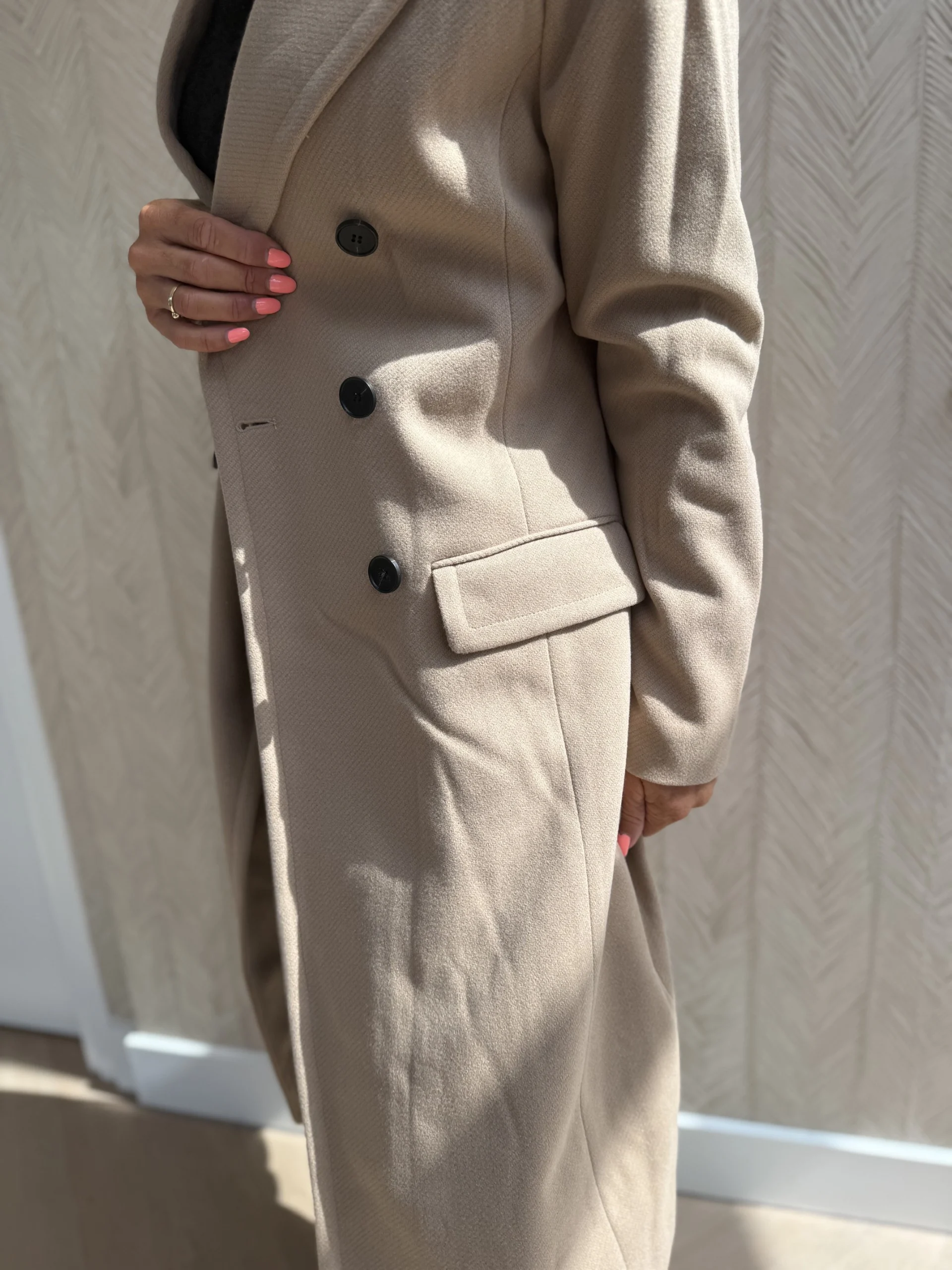 Lange Jas Olivia | Camel - Afbeelding 3
