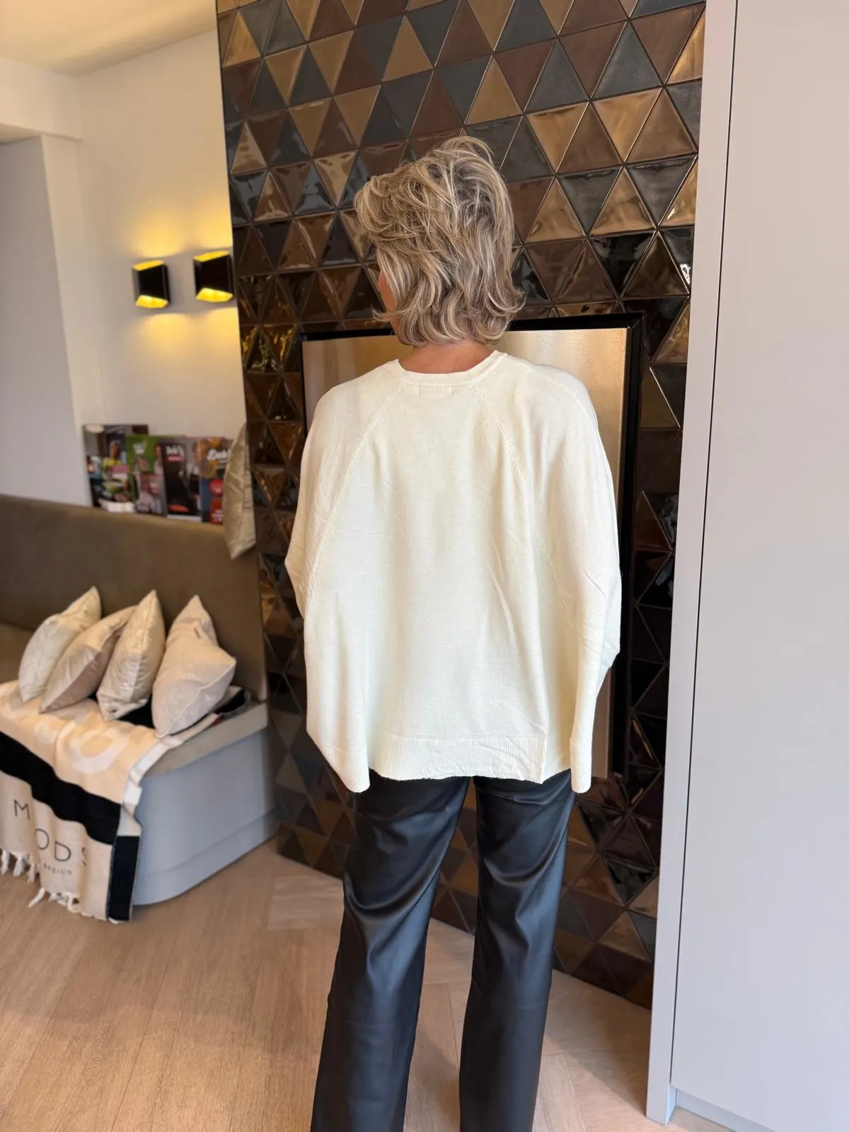 Trui Vleermuis | Ecru - Afbeelding 3