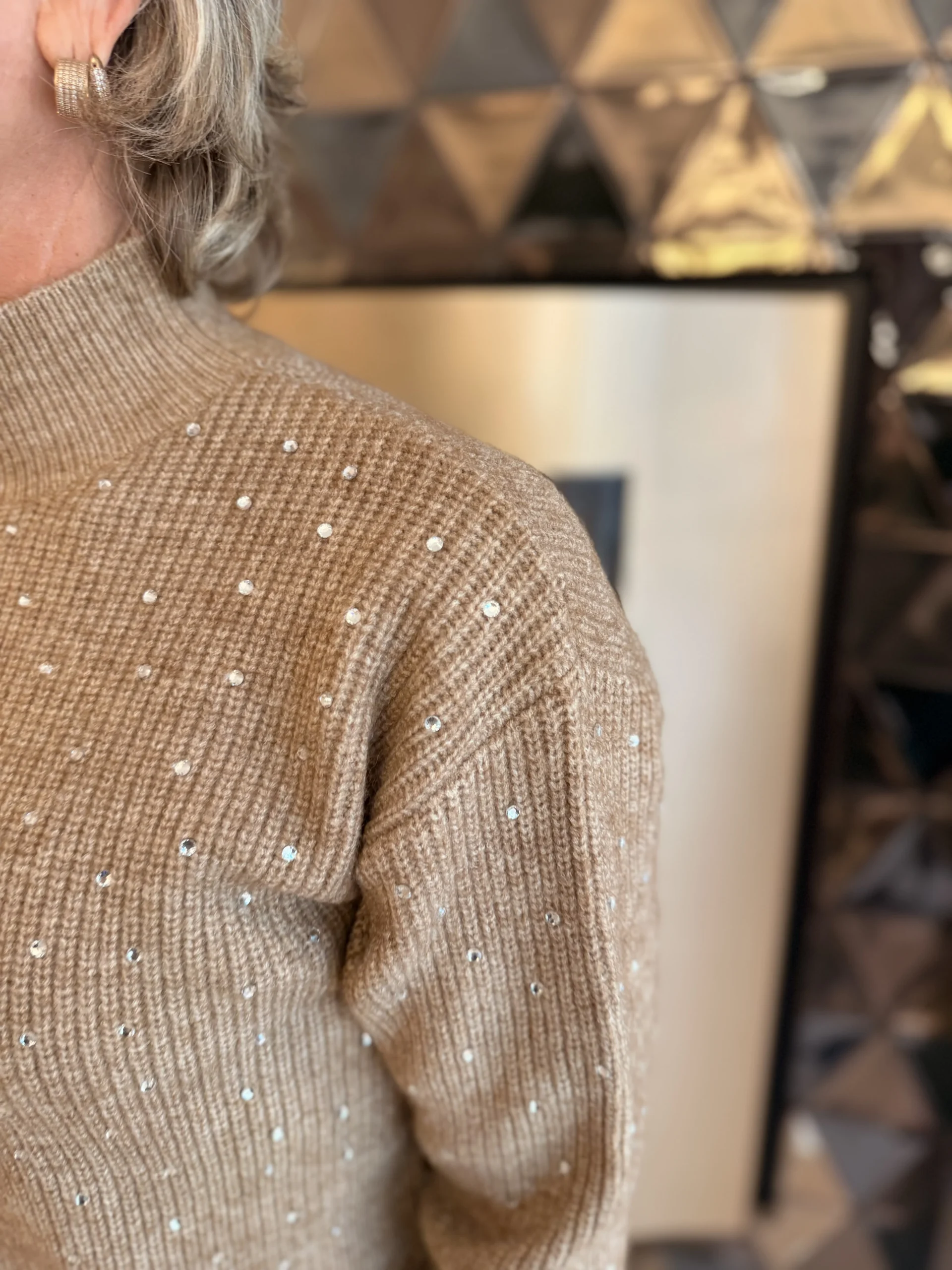 Trui-Jurk Glitter Rita | Taupe - Afbeelding 2