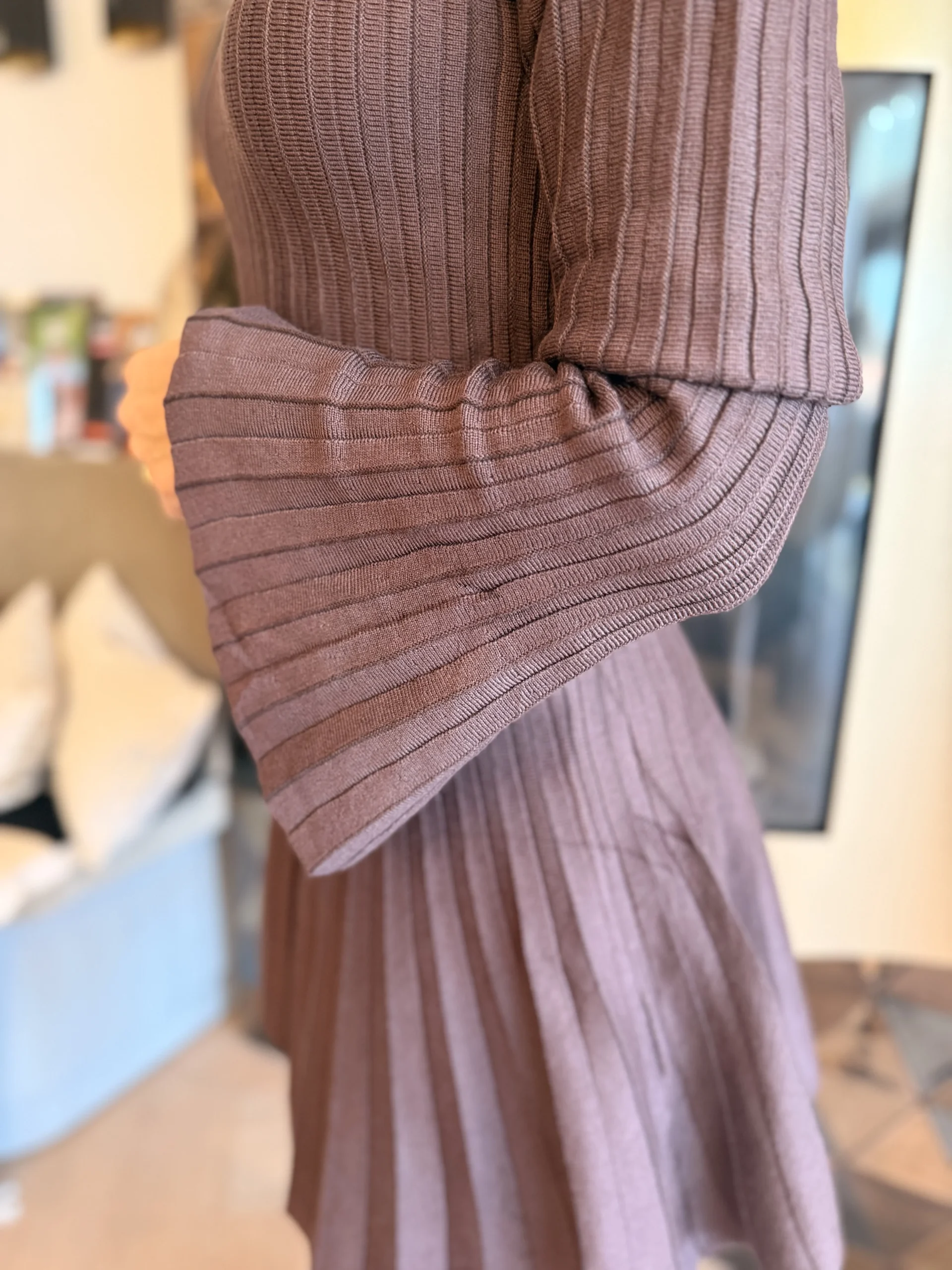 Knitwear Jurk Marian | Bruin - Afbeelding 3