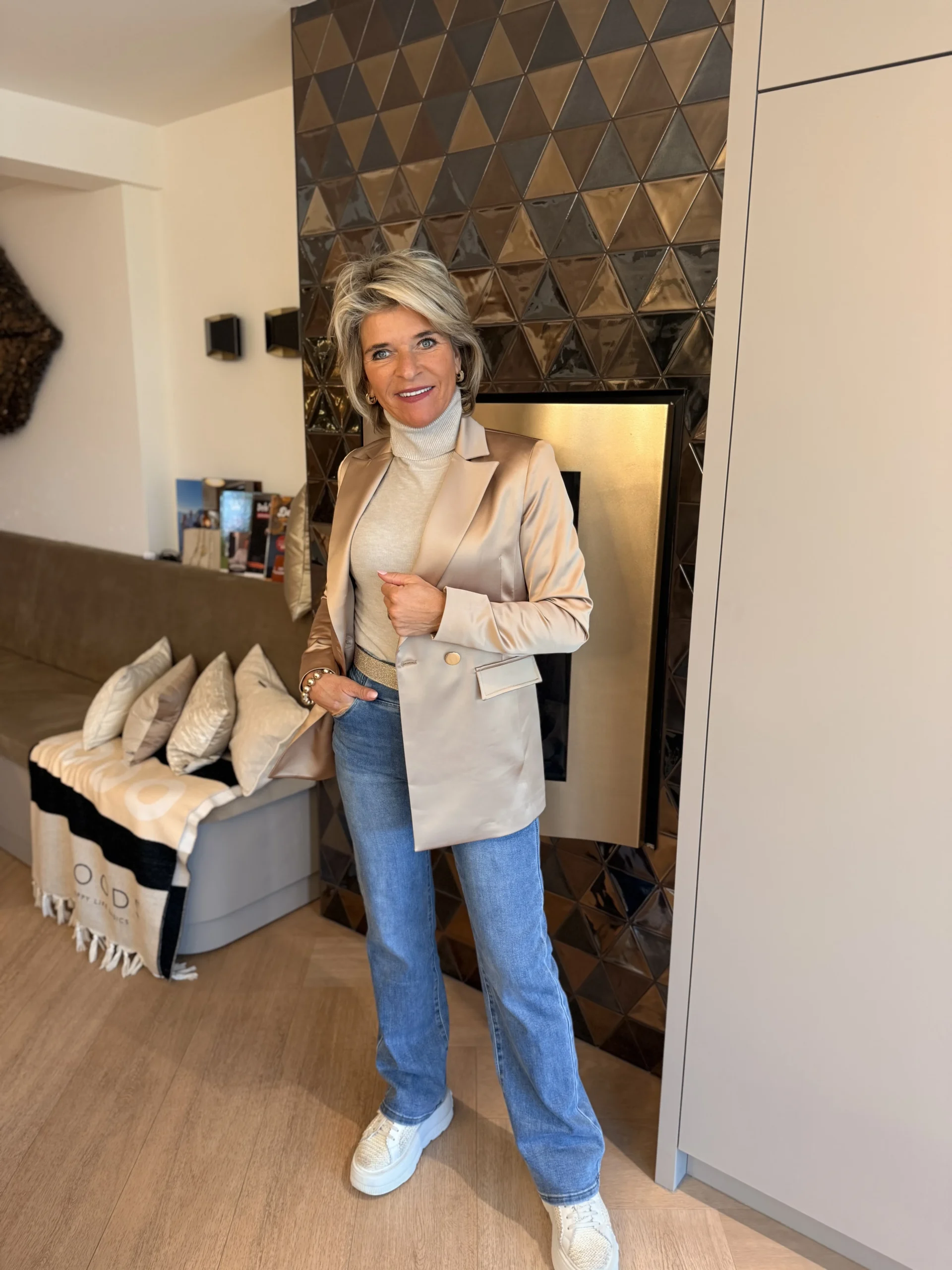 Blazer Lang Satijn | Oro