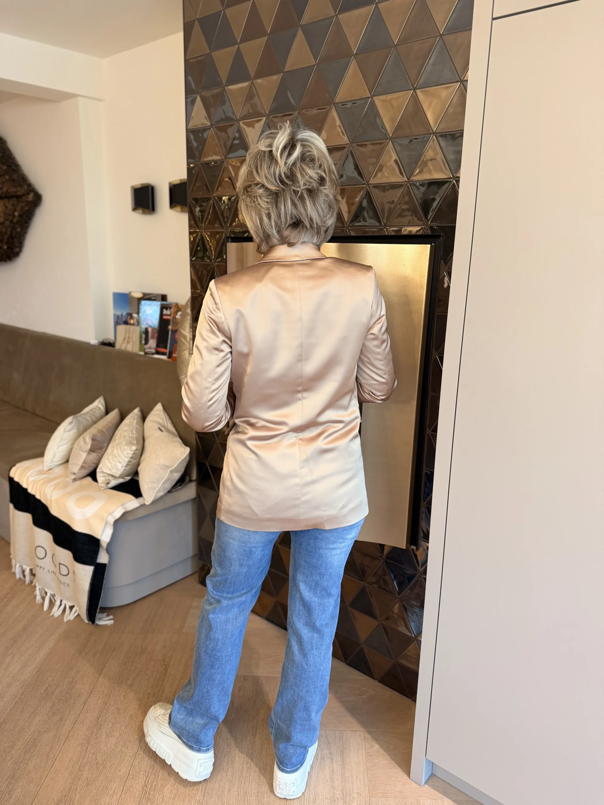 Blazer Lang Satijn | Oro - Afbeelding 5