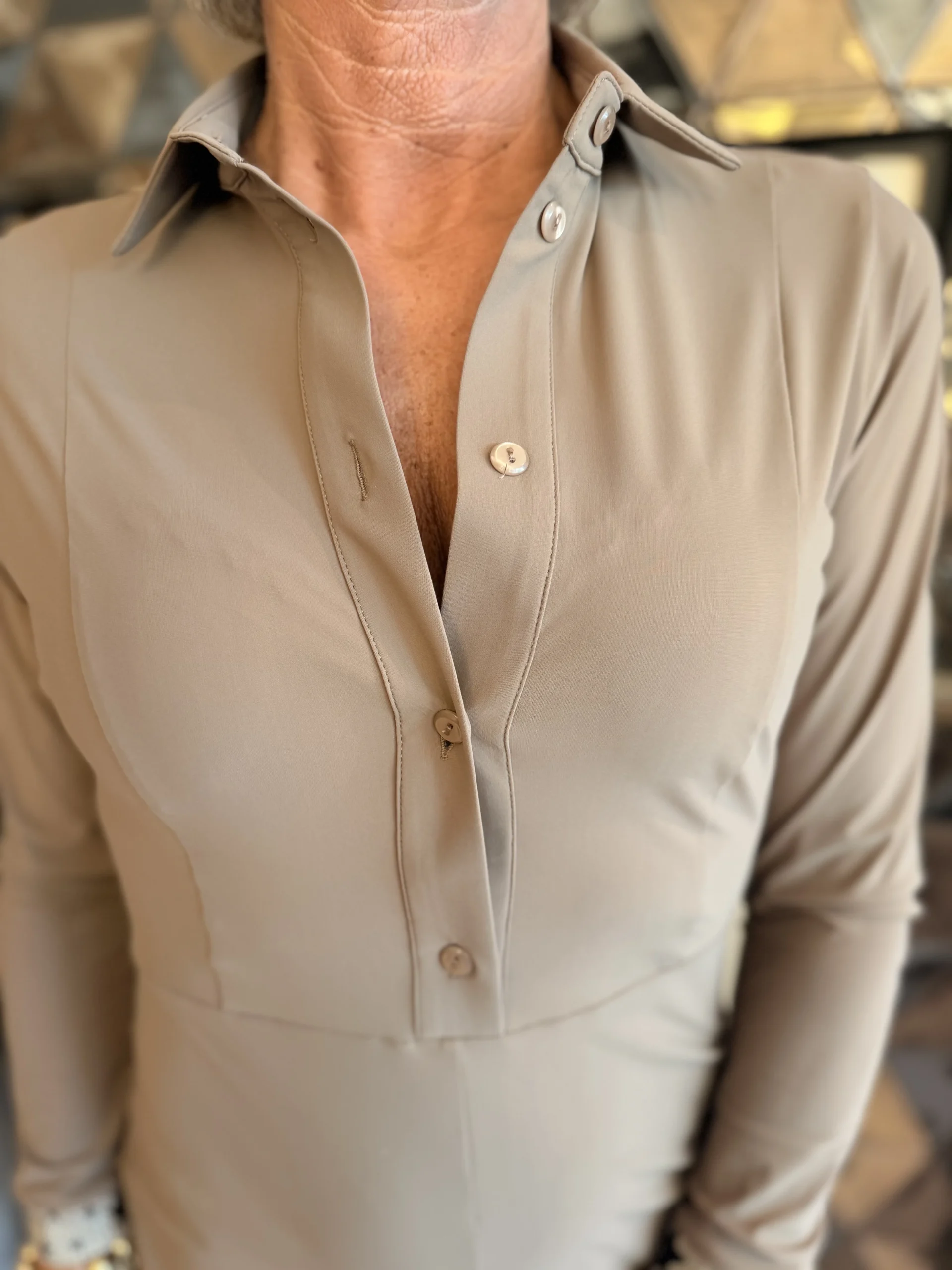 Jurk Lang | Venezie | Cappuccino - Afbeelding 4