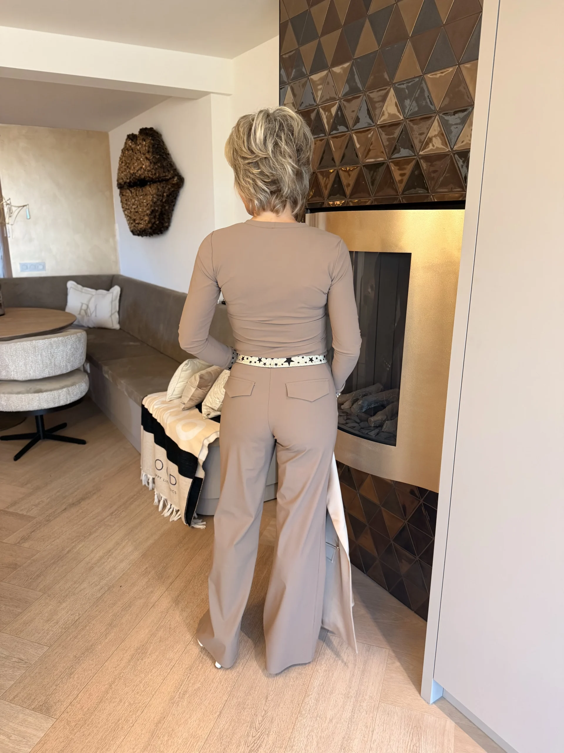 Pantalon Wijd | Venezie | Sterboord | Cappuchino - Afbeelding 3