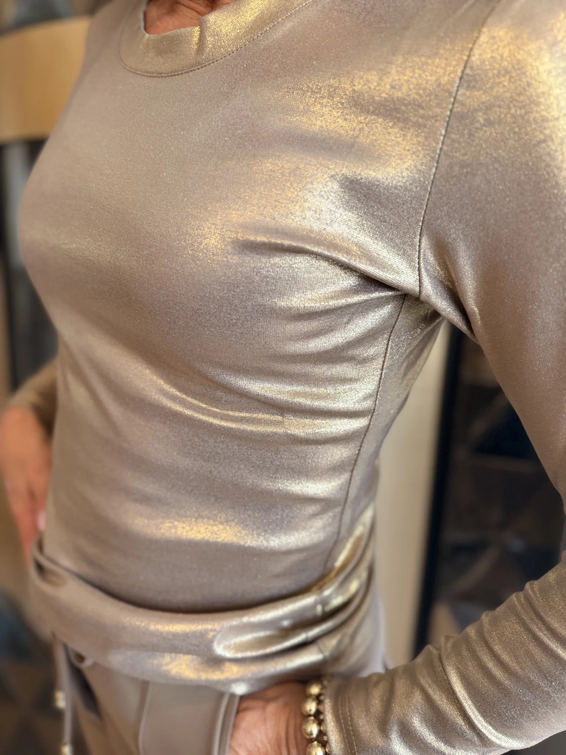 Shirt Lange Mouw | Venezie | Goud - Afbeelding 2