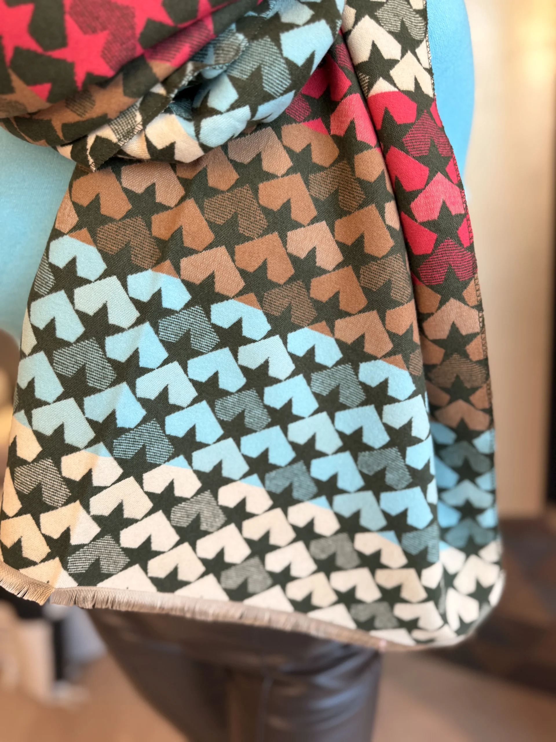 Sjaal Sterren | Aqua - Afbeelding 2