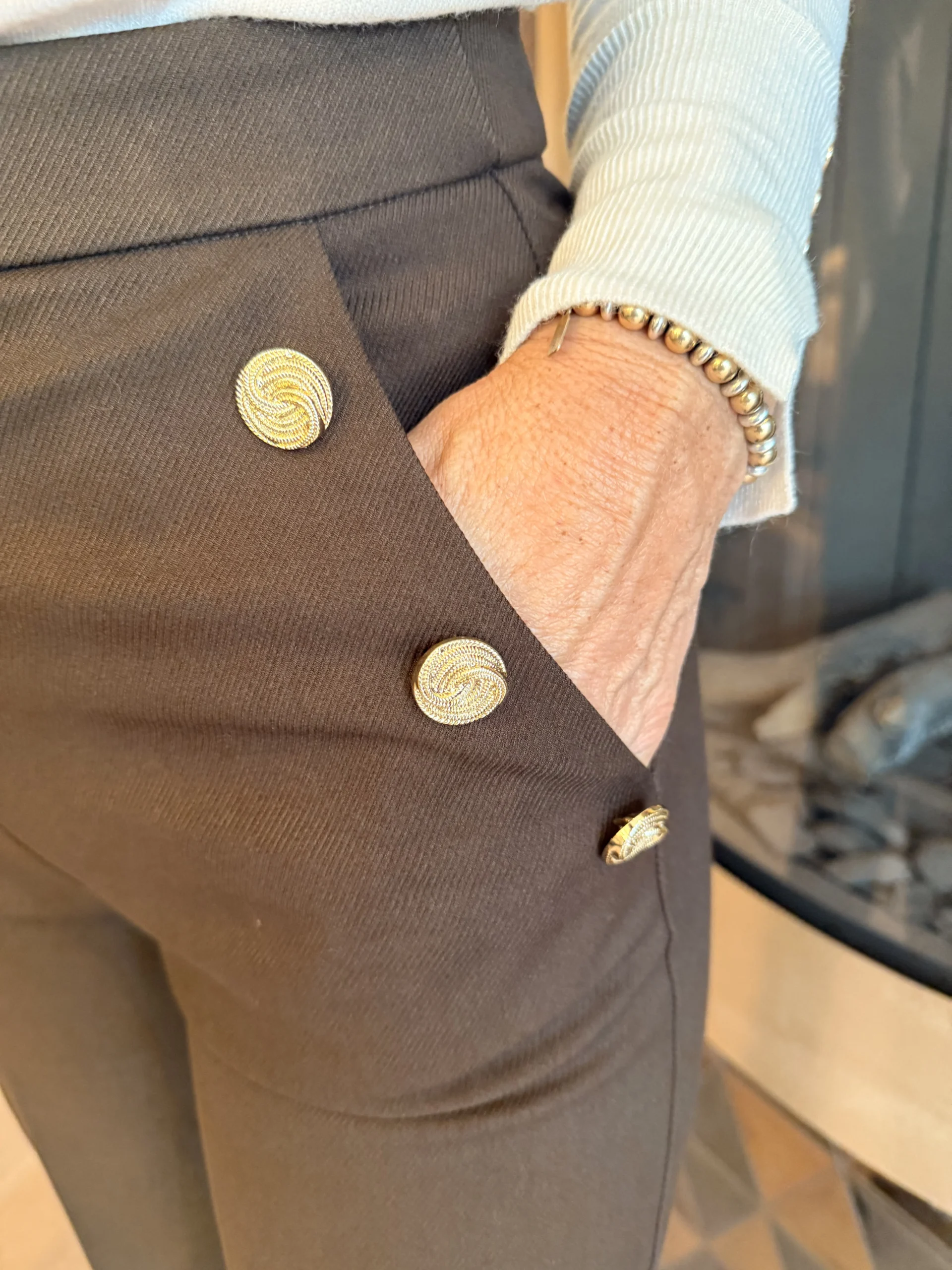 Broek Knopen Lien | Bruin - Afbeelding 3