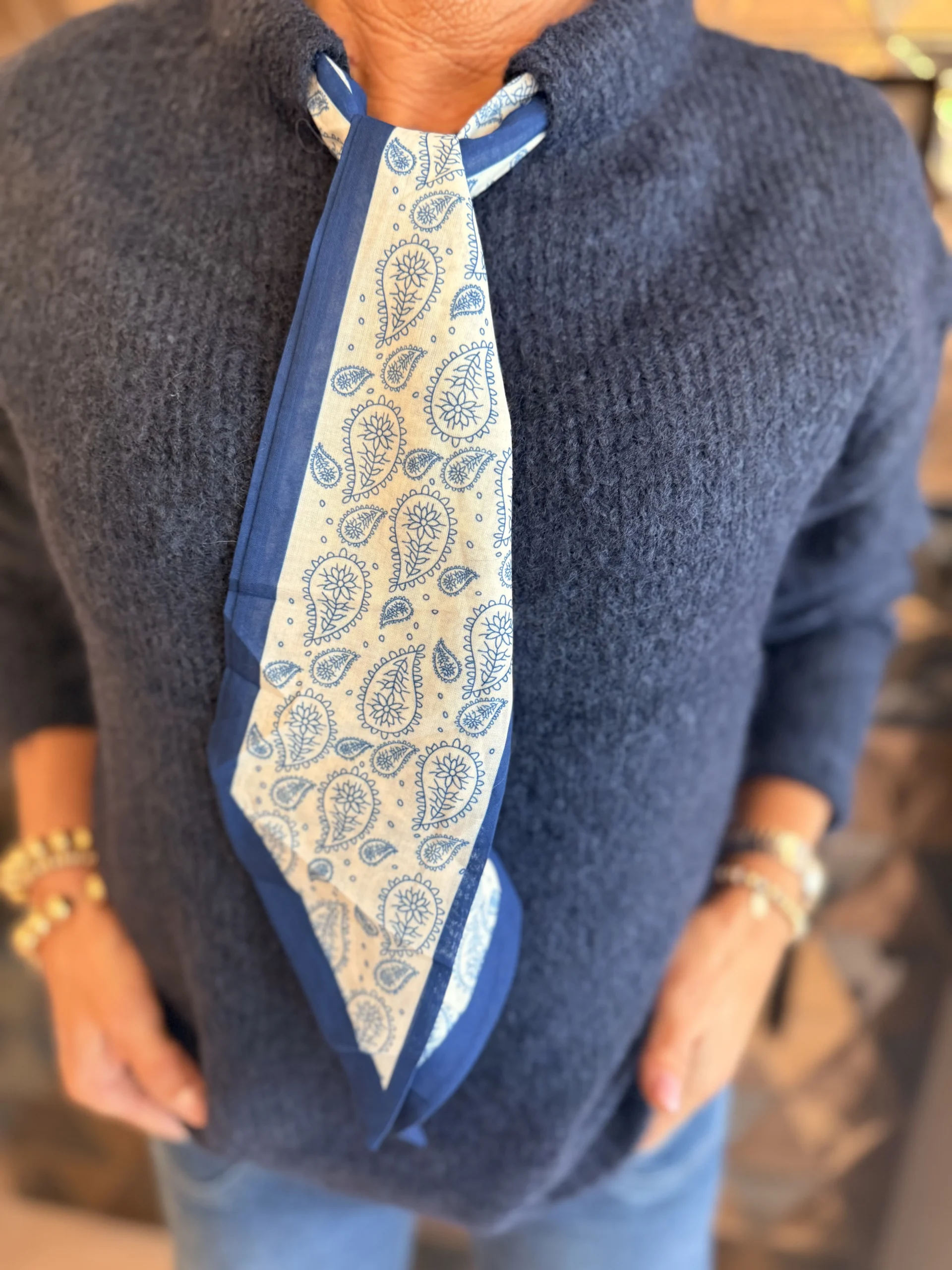 Trui Sjaal Graciela | Navy - Afbeelding 2