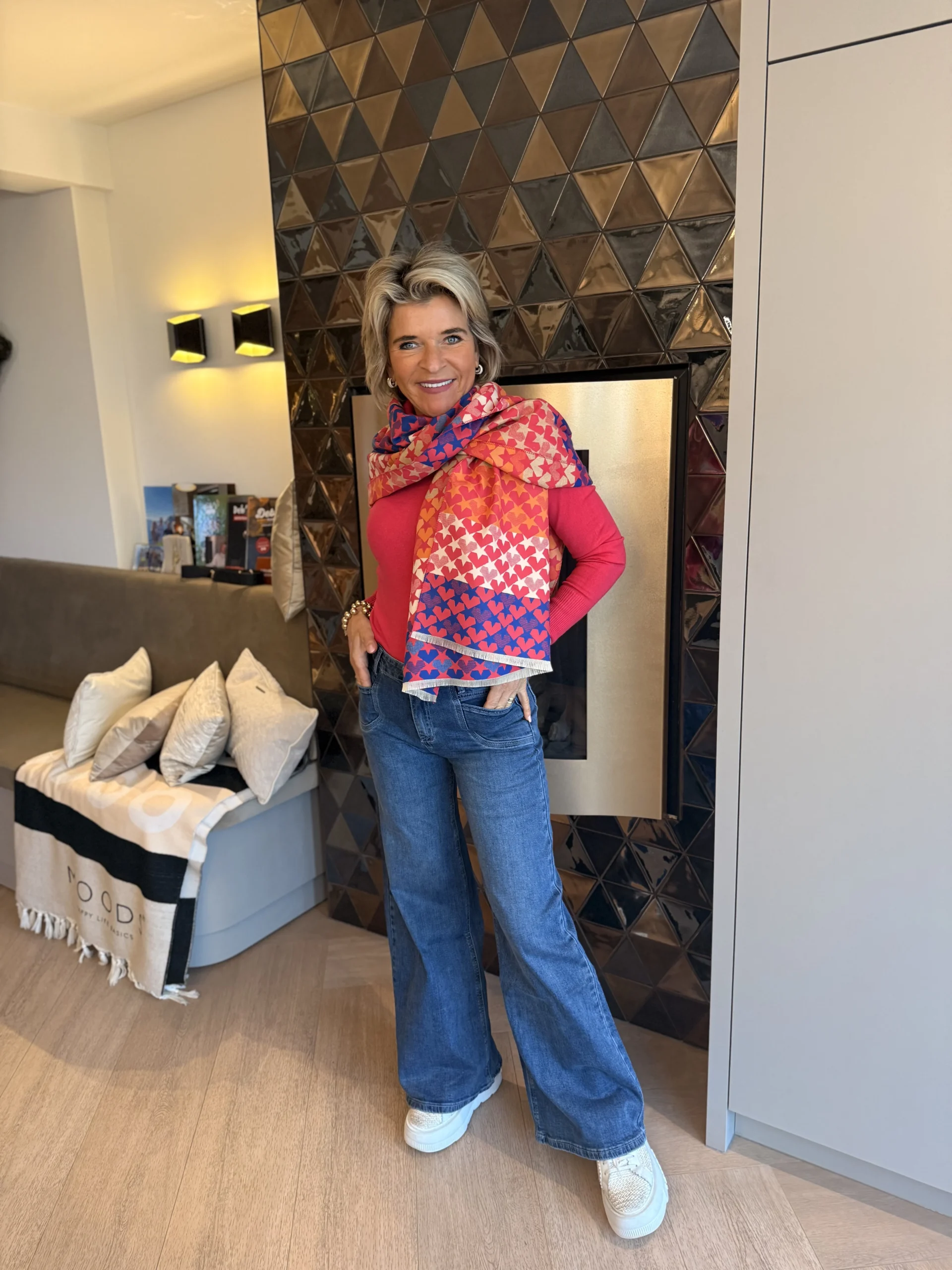 Sjaal Sterren | Fushia - Afbeelding 3