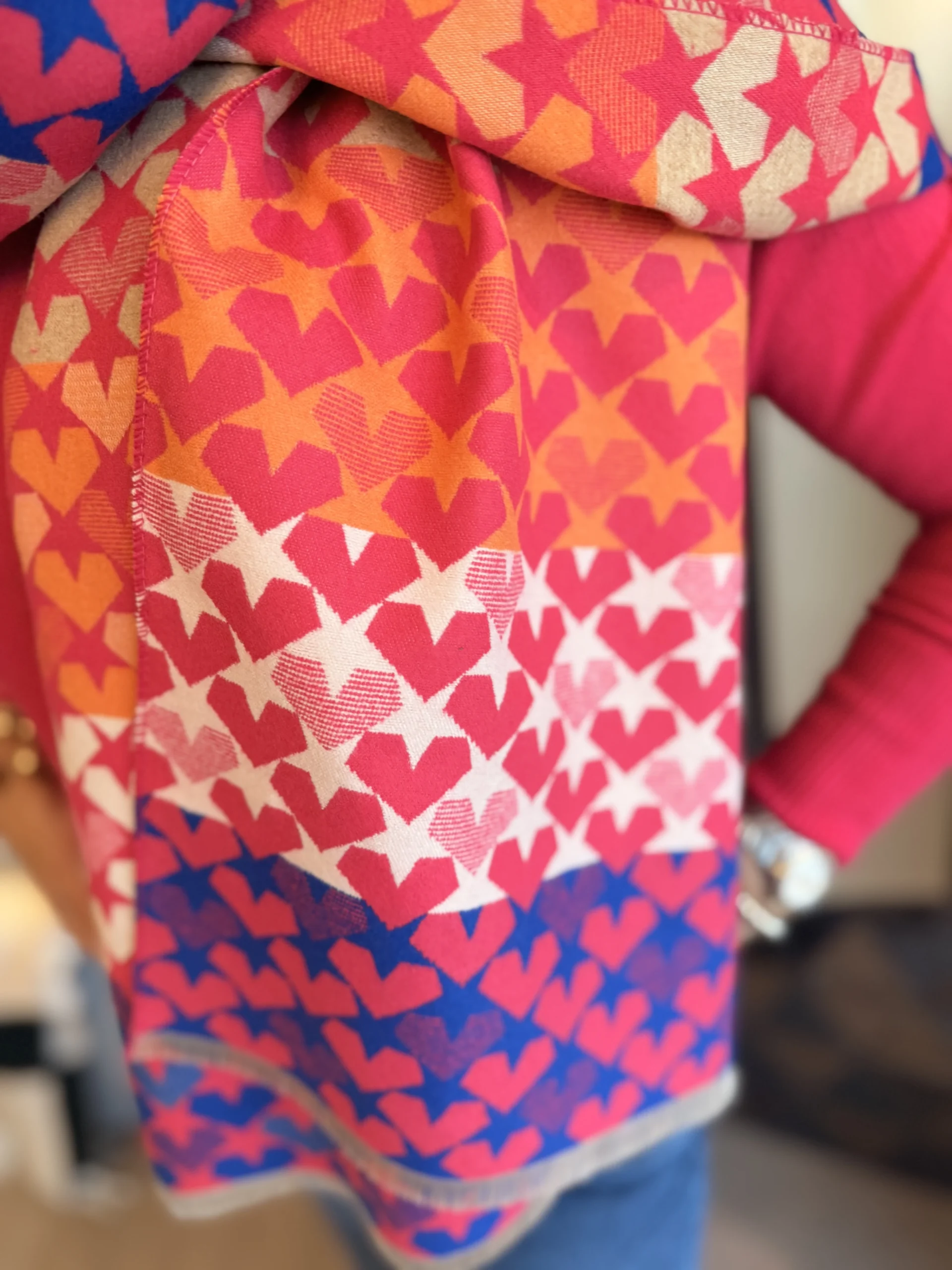 Sjaal Sterren | Fushia - Afbeelding 2