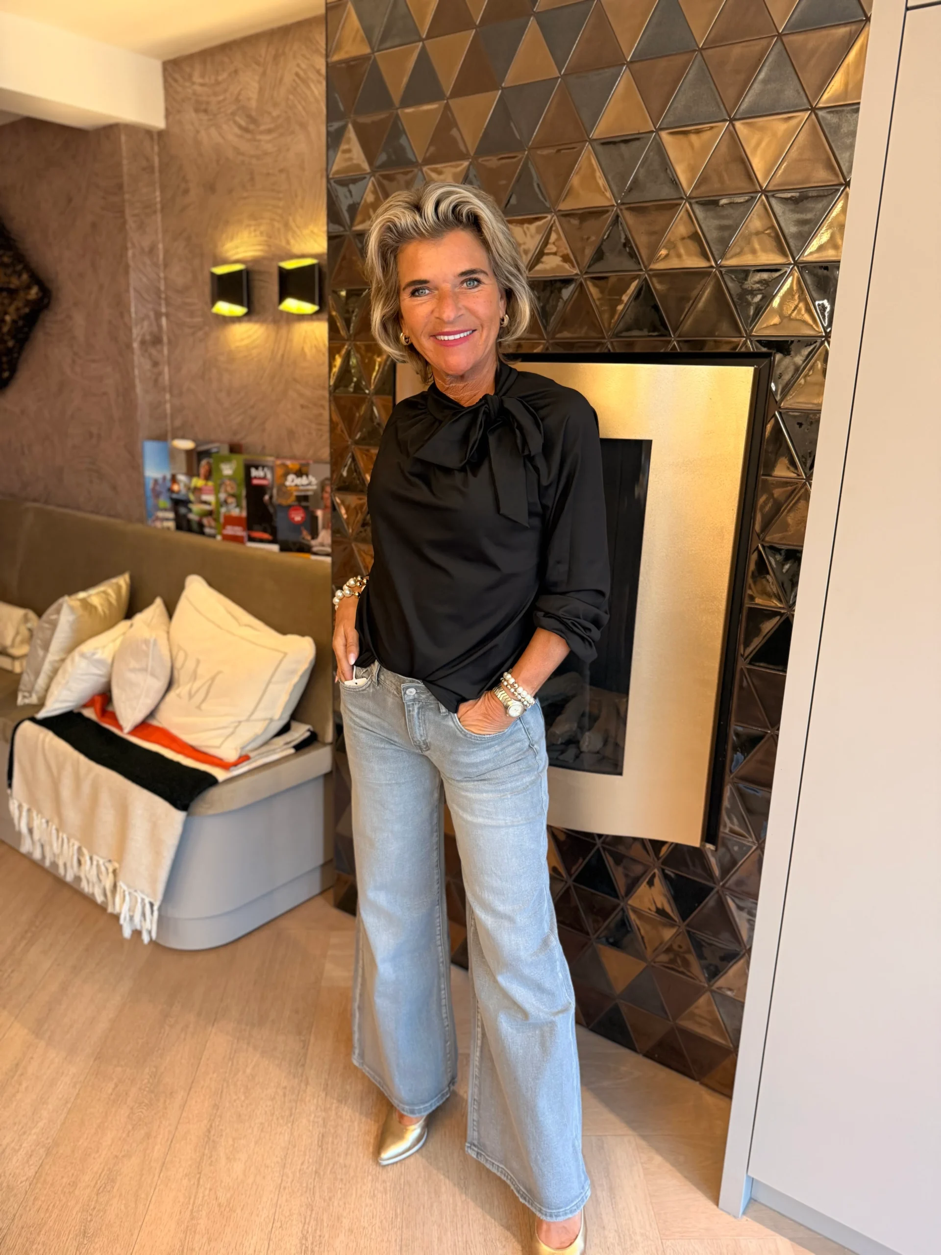 Strik Blouse Marit | Zwart