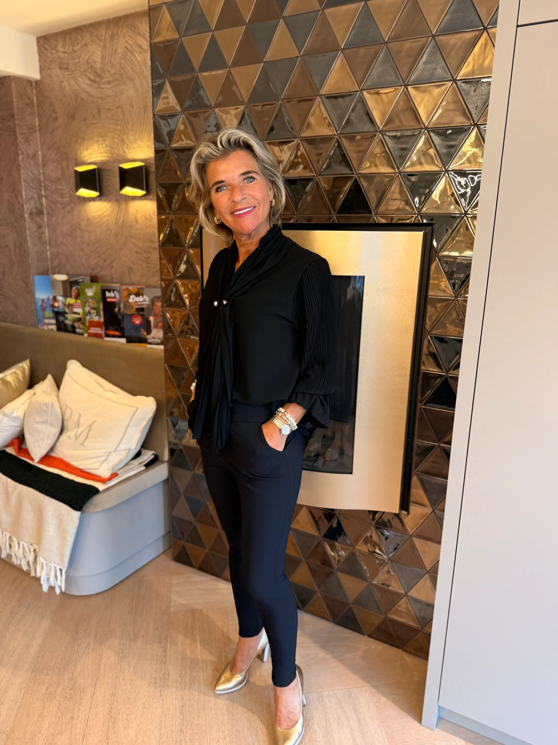 Blouse Broche Sabine | Zwart