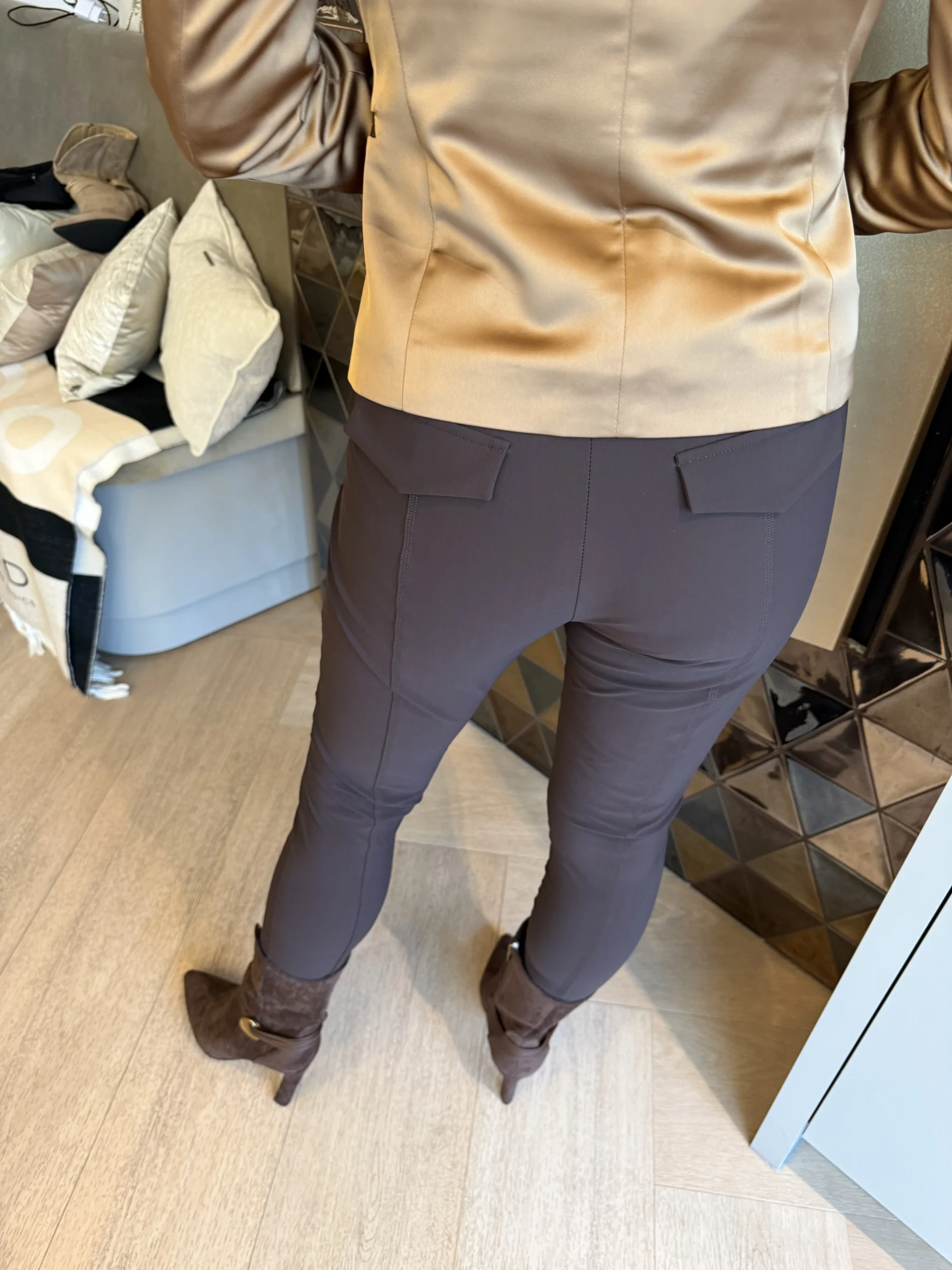 Pantalon Strak | Milano | Nutella - Afbeelding 3