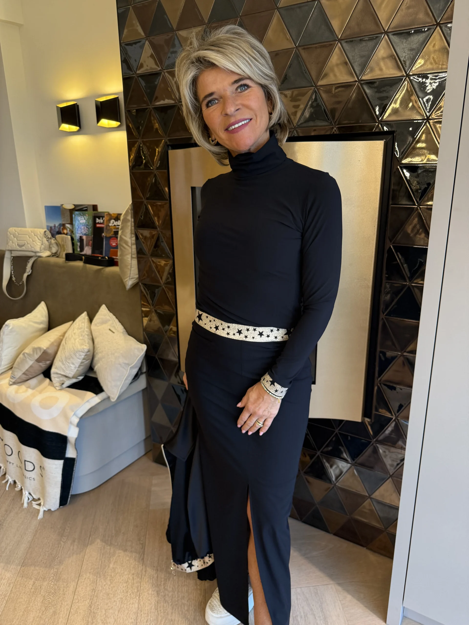 Shirt Lange Mouw + Col | Venezie | Zwart - Afbeelding 2