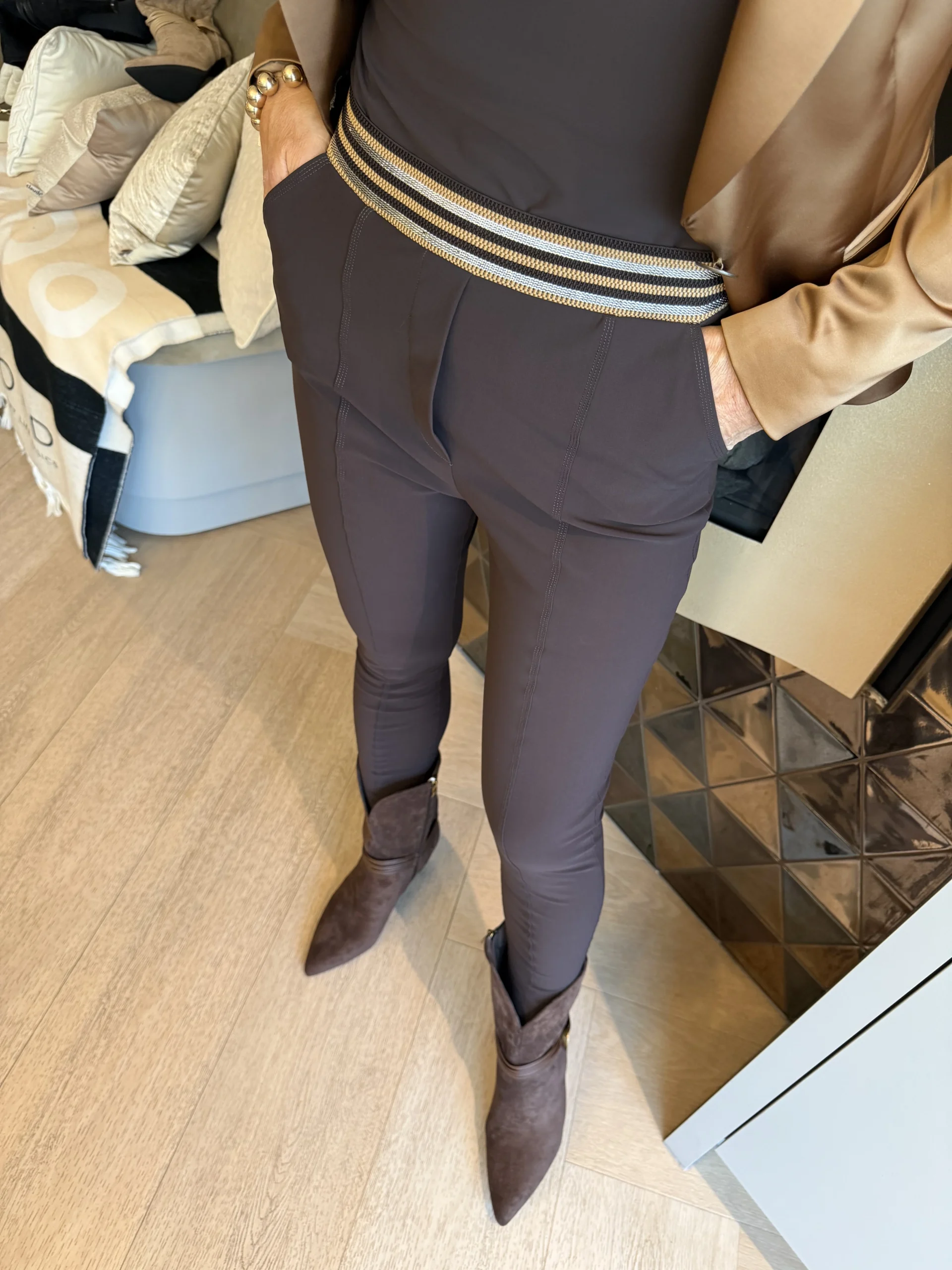 Pantalon Strak | Milano | Nutella - Afbeelding 2