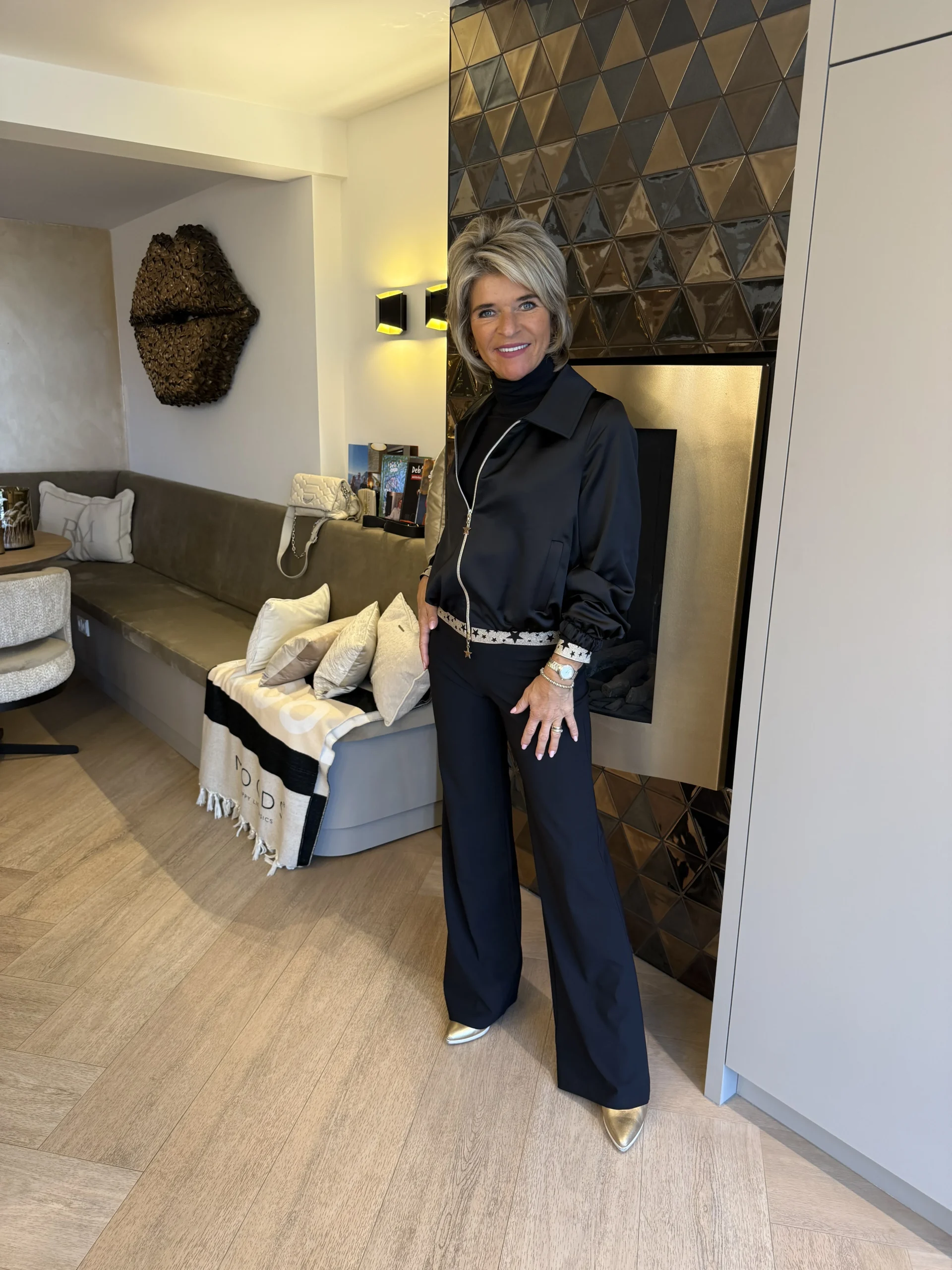 Bomberjack Satijn Venezie Ster | Zwart