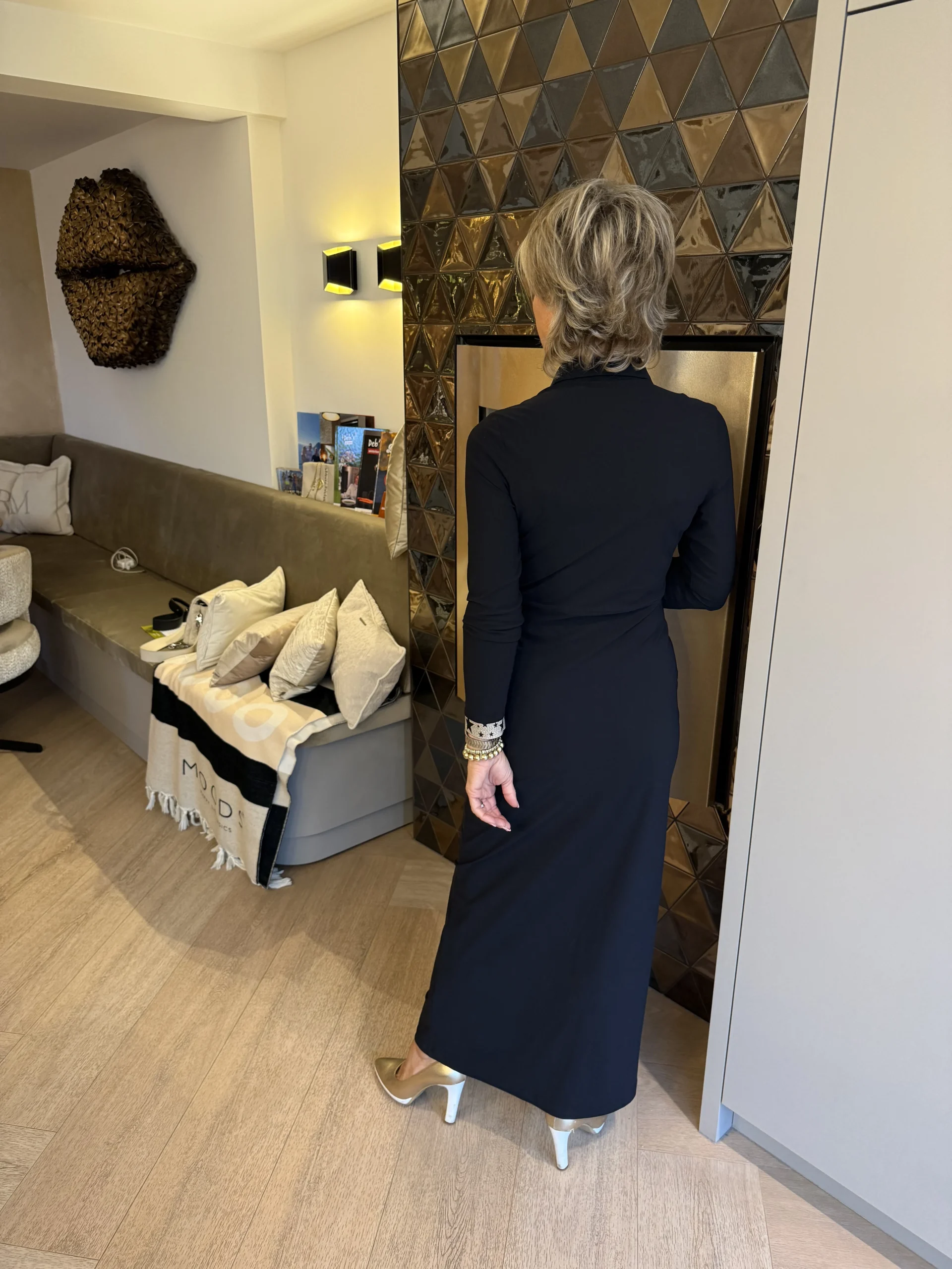 Jurk Lang | Venezie | Zwart - Afbeelding 3