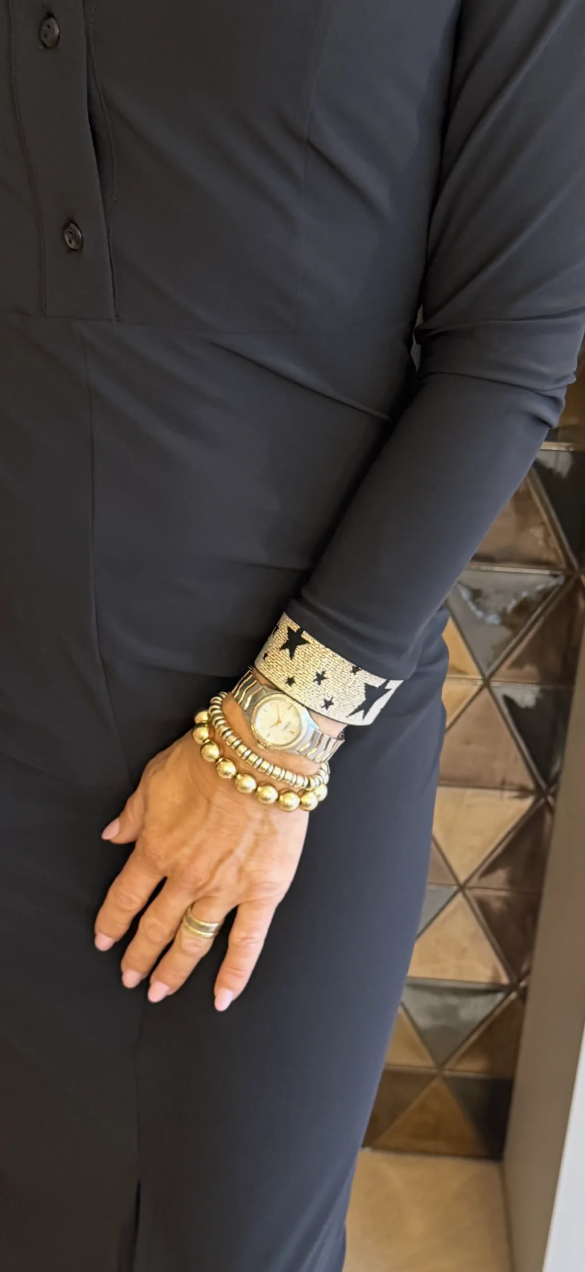 Jurk Lang | Venezie | Zwart - Afbeelding 2