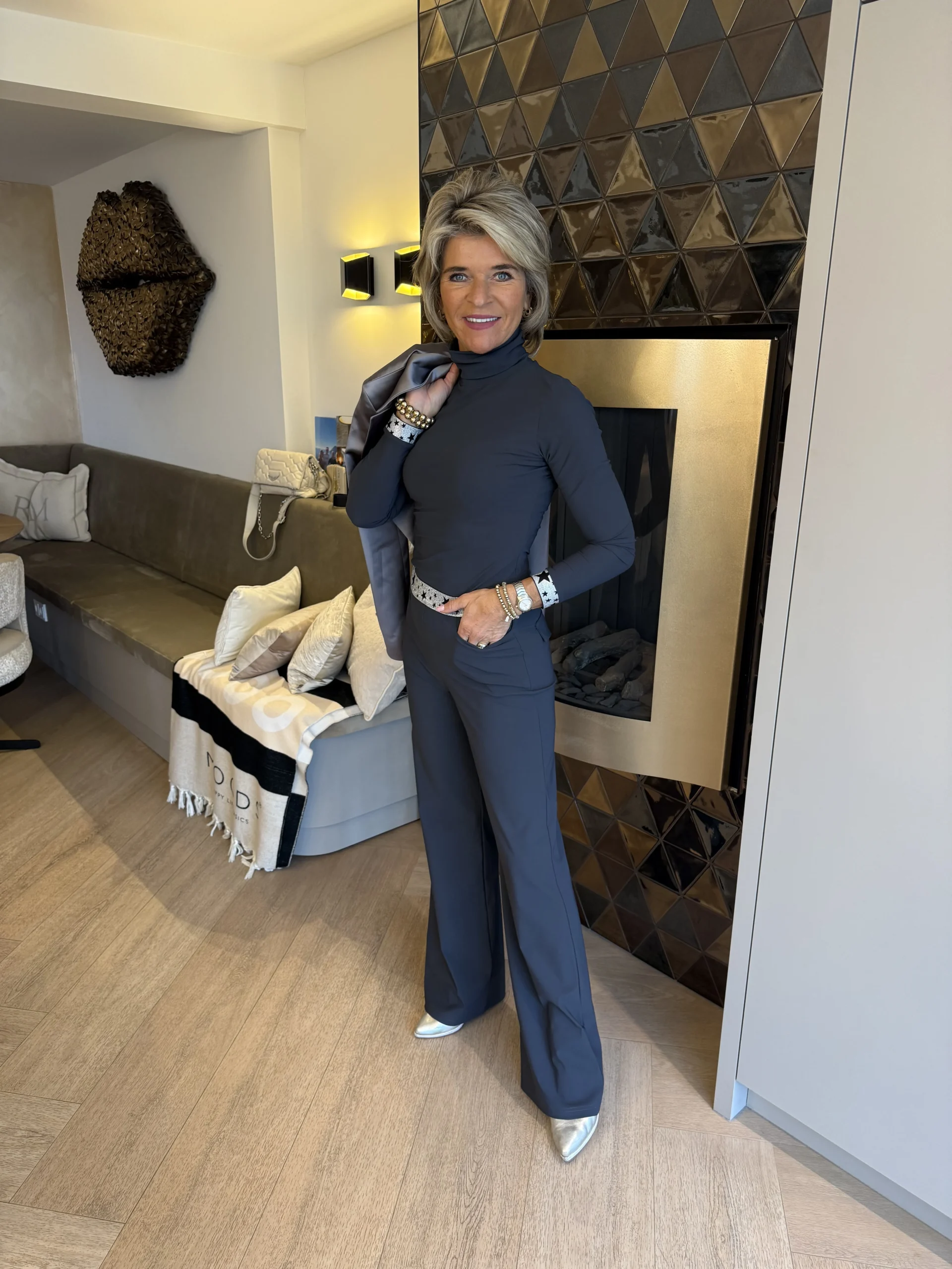 Pantalon Wijd | Venezie | Sterboord | Grijs