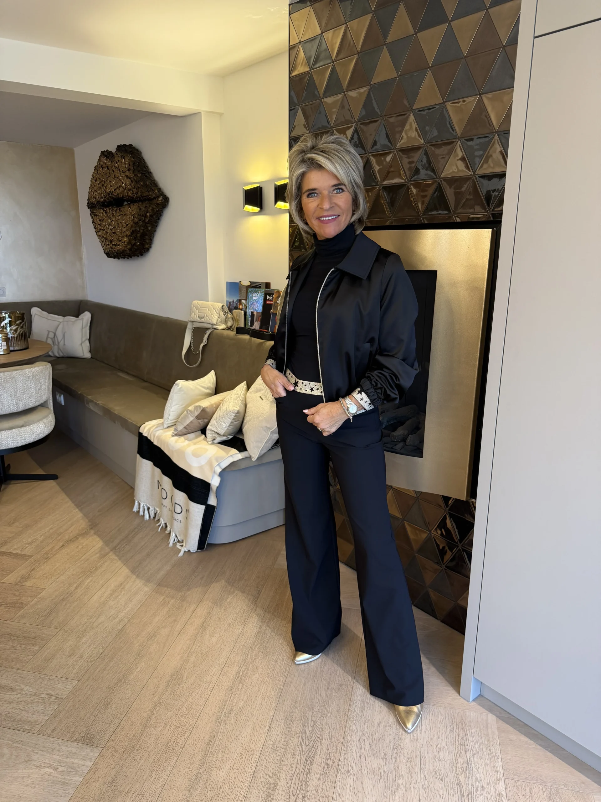 Bomberjack Satijn Venezie Ster | Zwart - Afbeelding 2