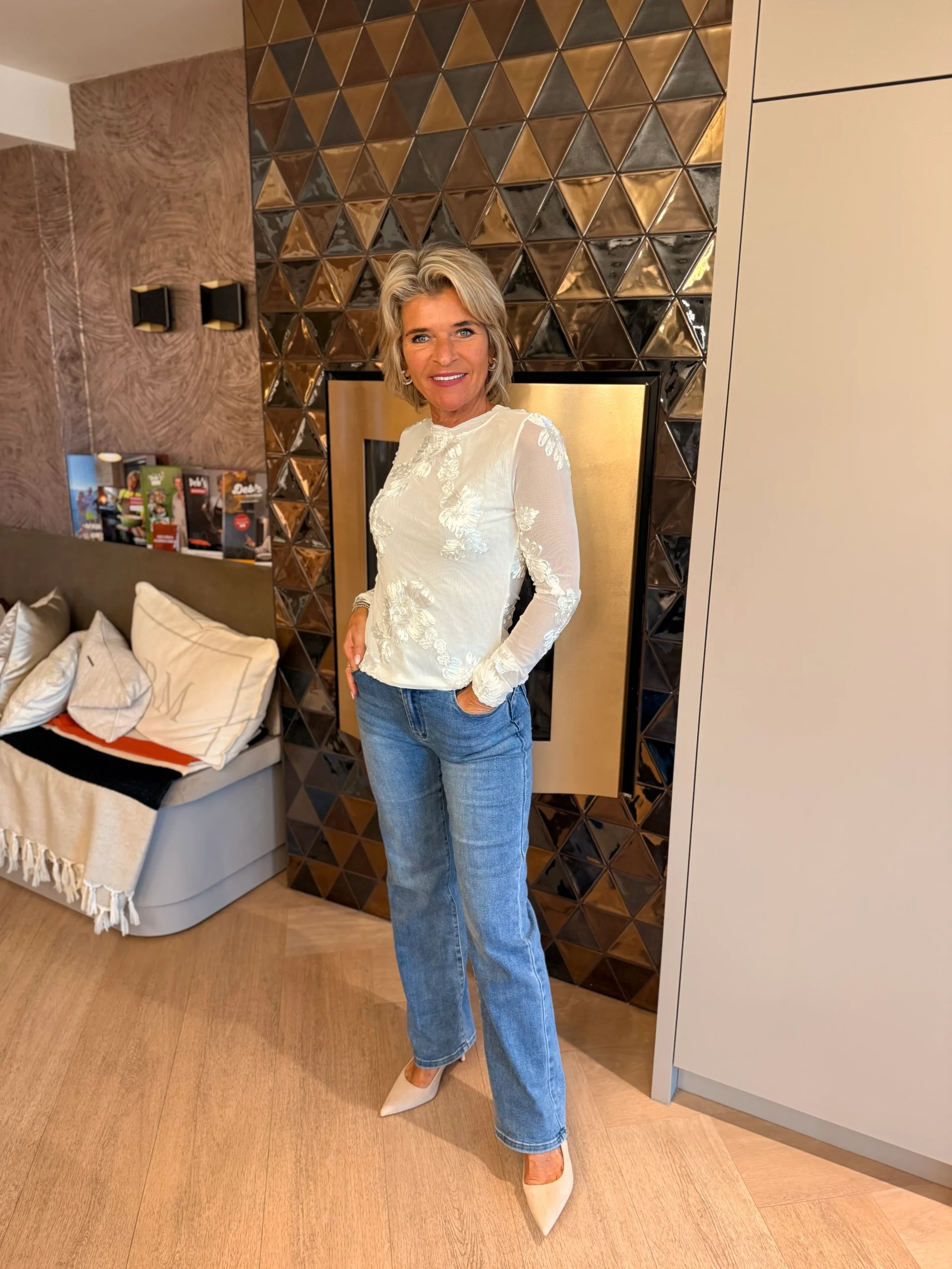 Shirt Mesh Yasmin | Wit