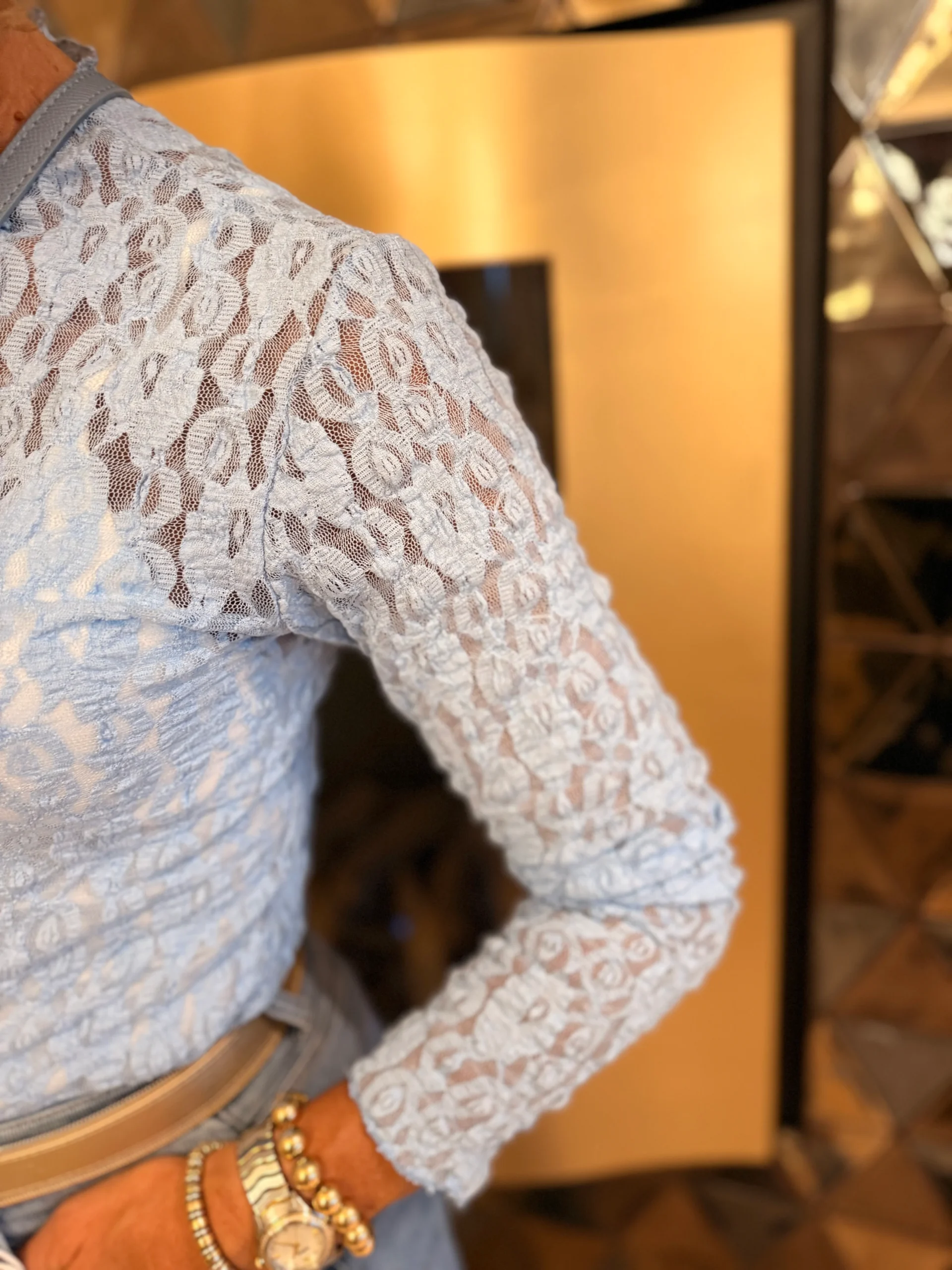 Top Mesh Merle | Lichtblauw - Afbeelding 2