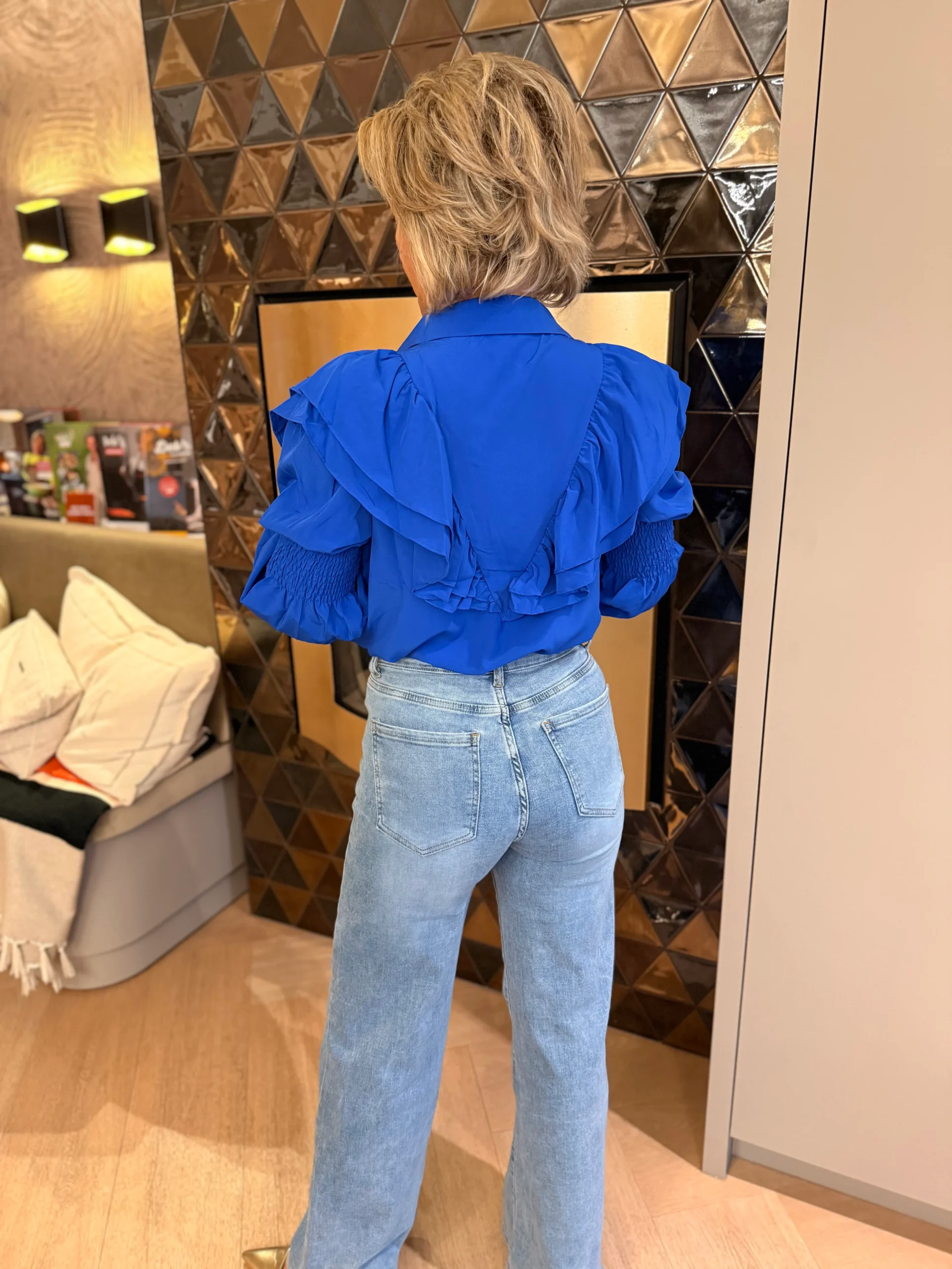 Blouse Carla | Kobaltblauw - Afbeelding 2