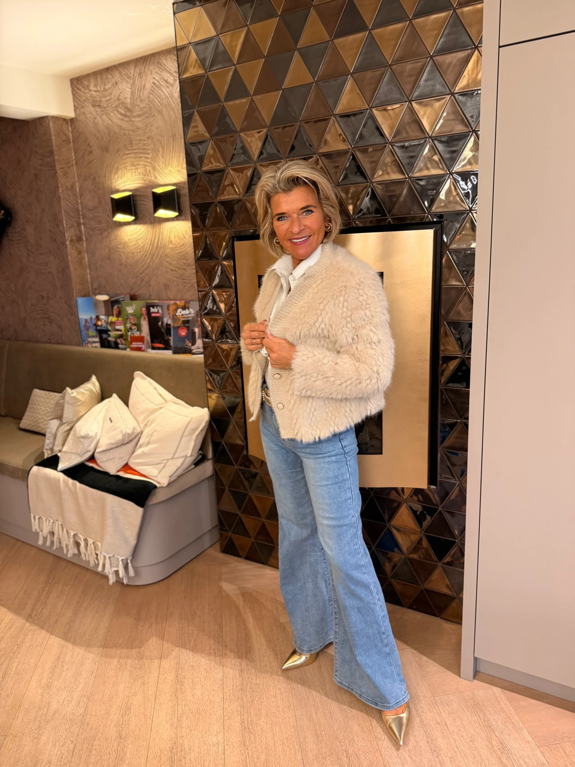 Vest Faux Fur Nika | Beige