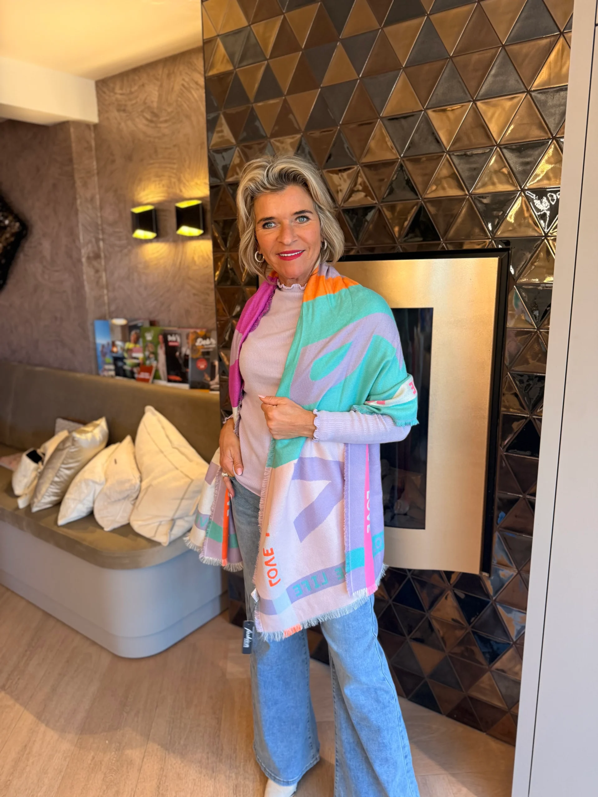 Sjaal Love | Paars - Afbeelding 2