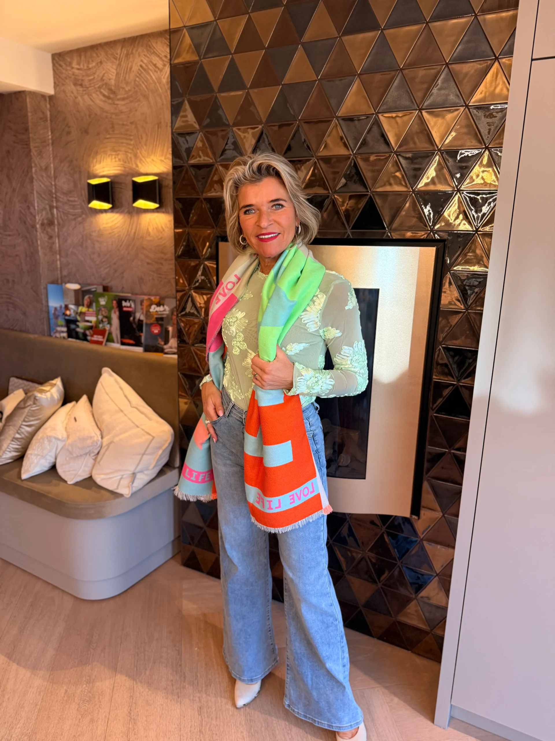 Sjaal Love | Groen - Afbeelding 3