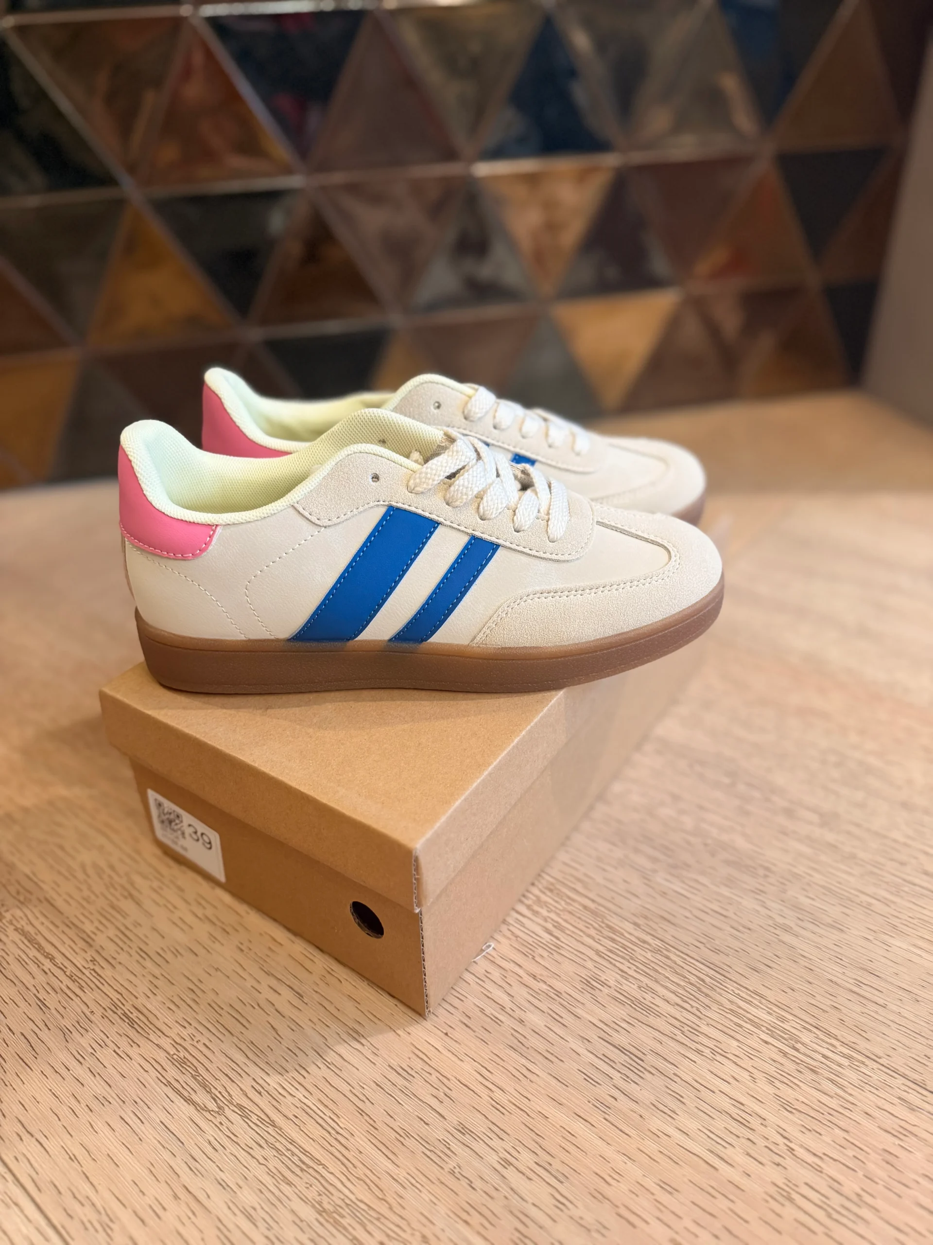 Sneaker Marleen | Beige/Blauw - Afbeelding 2