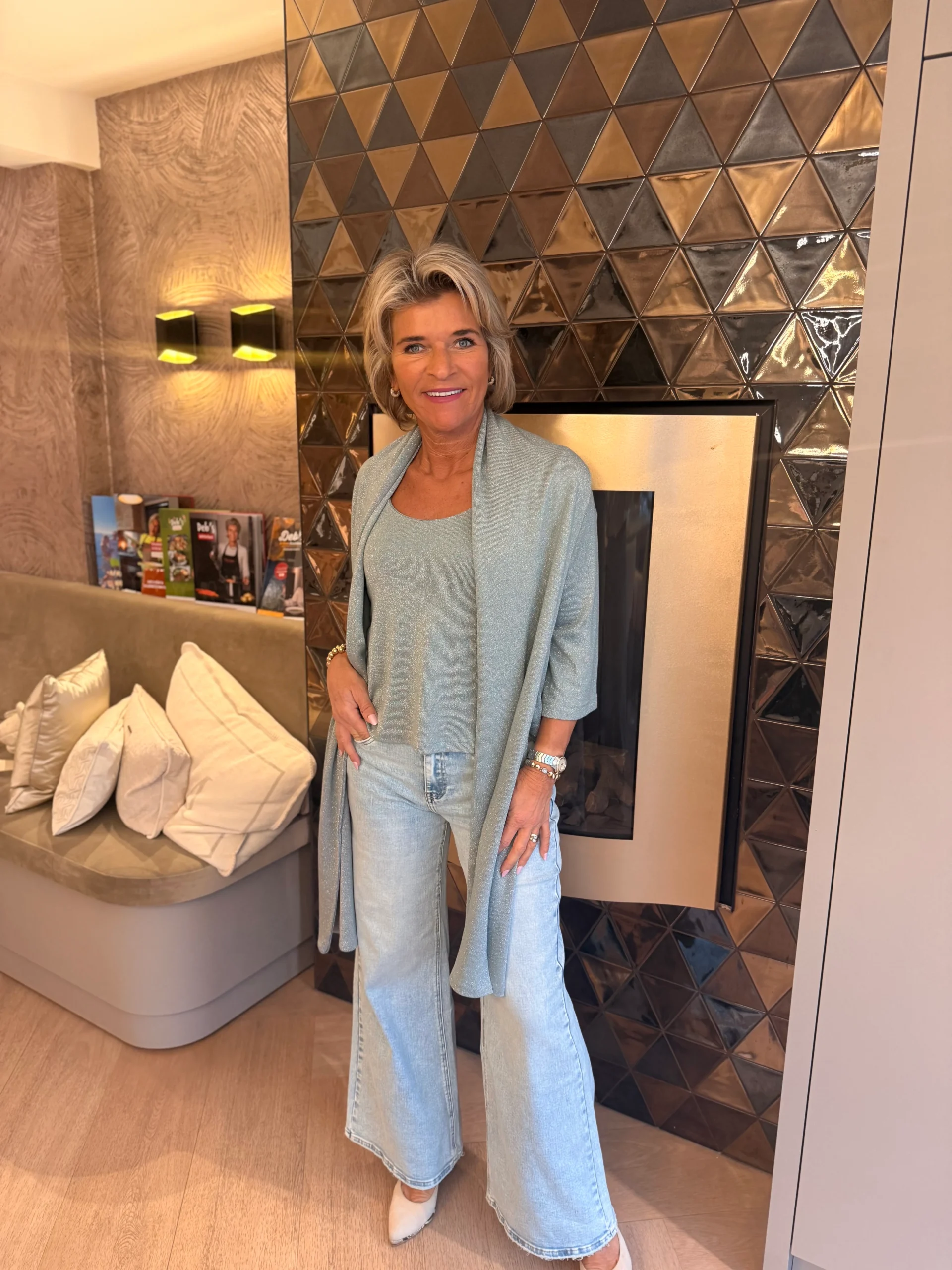 Sjaal Caserta | Zeegroen - Afbeelding 2