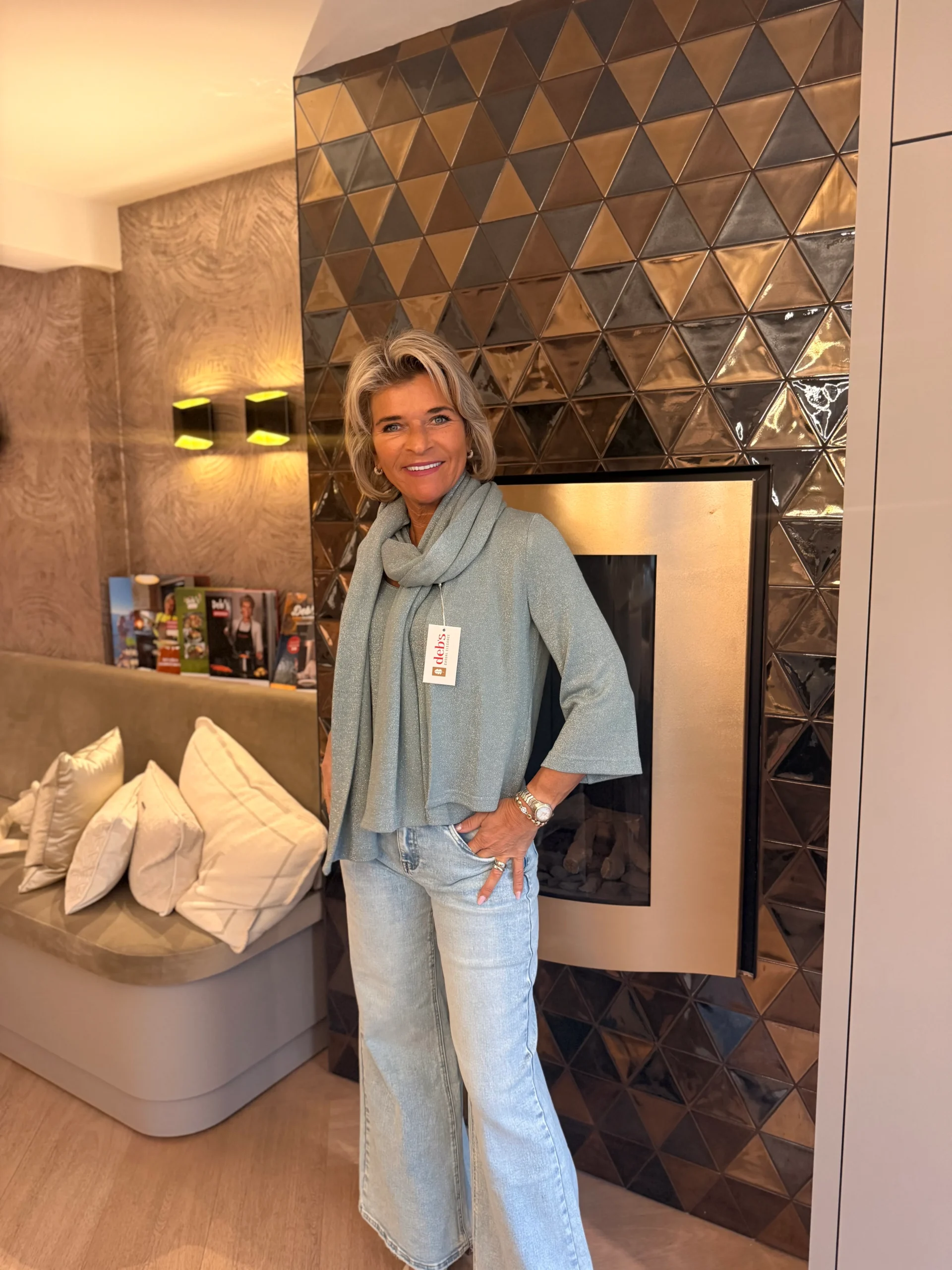 Sjaal Caserta | Zeegroen