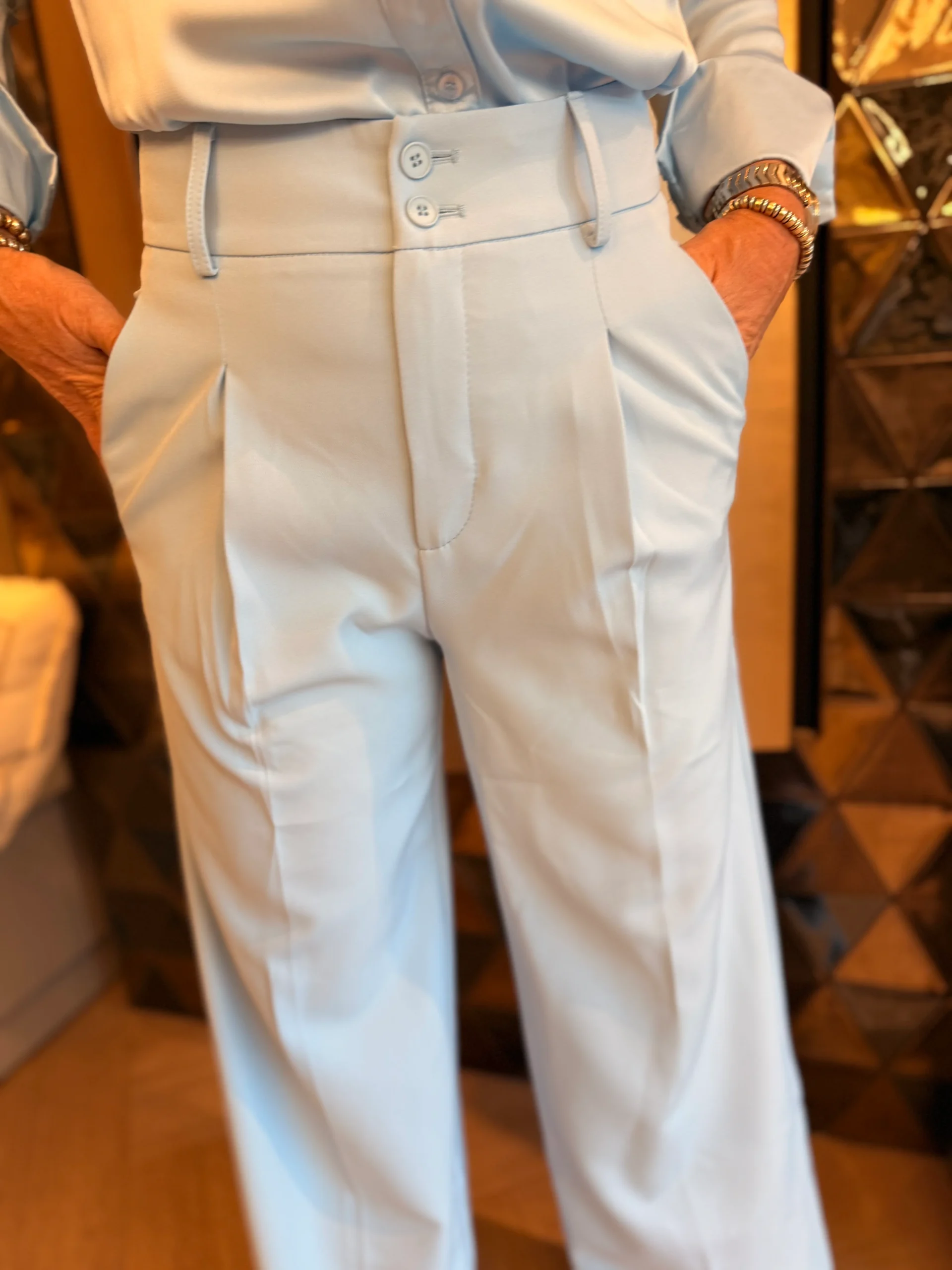 Pantalon Carly | Lichtblauw - Afbeelding 3