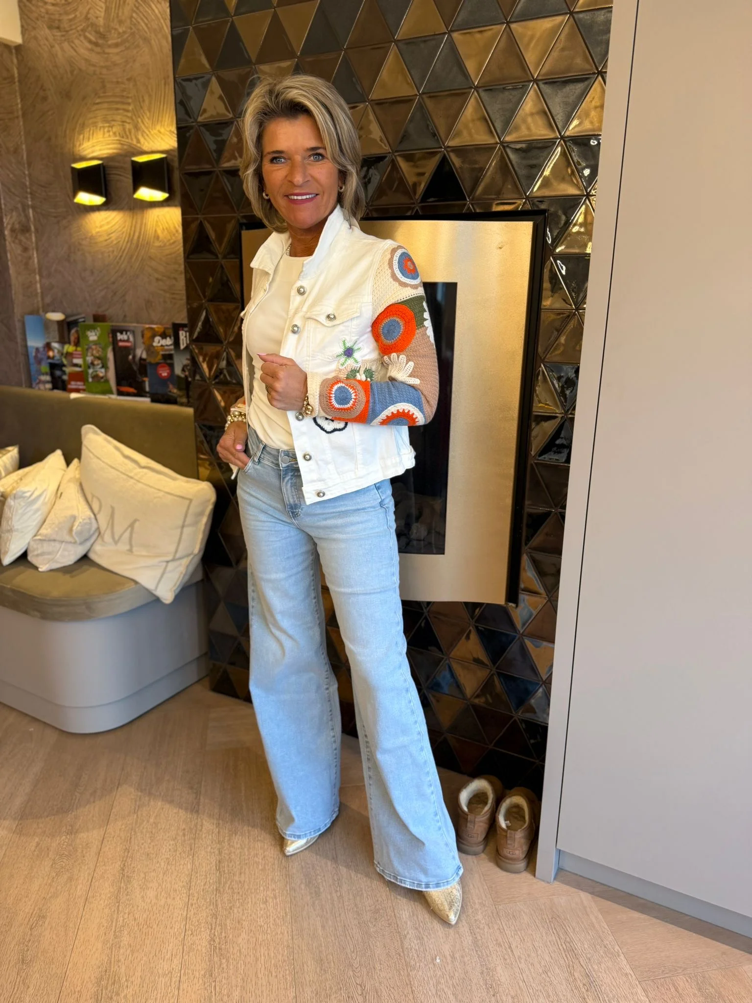 Spijkerjasje Zonnebloem