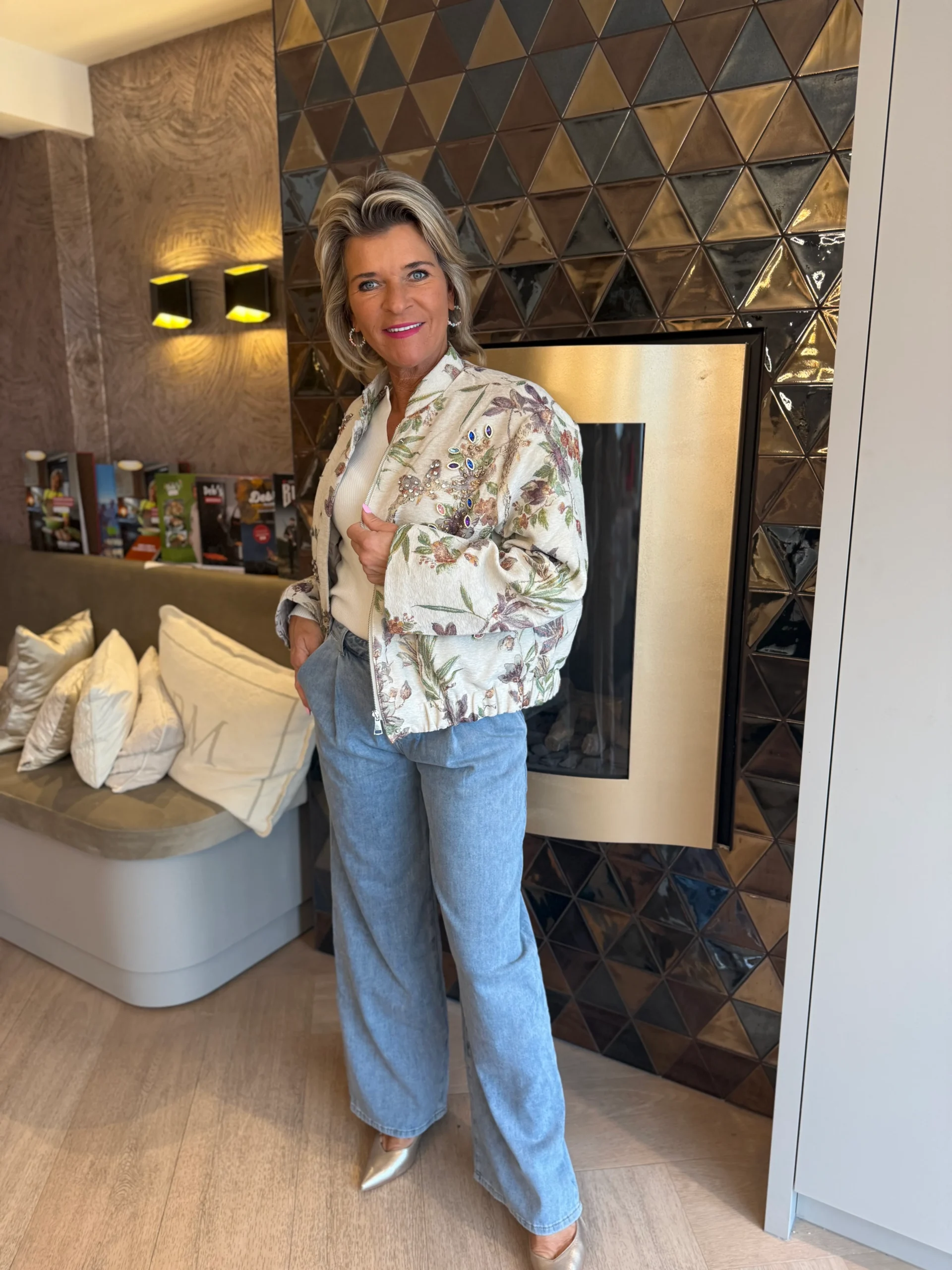 Bomberjas Strass | Beige